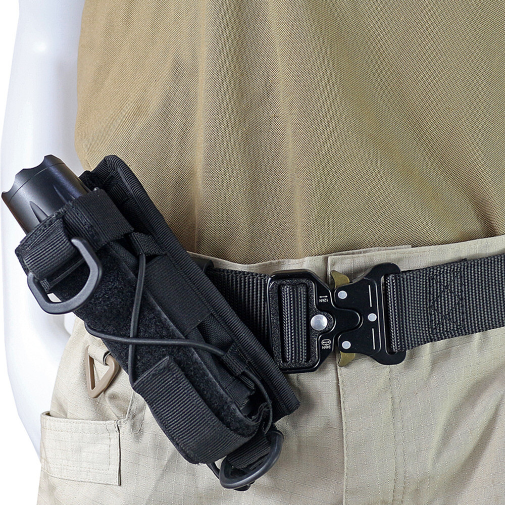 US Tactical Flashlight Holster Duty Belt Pouch Rotatable Clip 360 Degree Holder