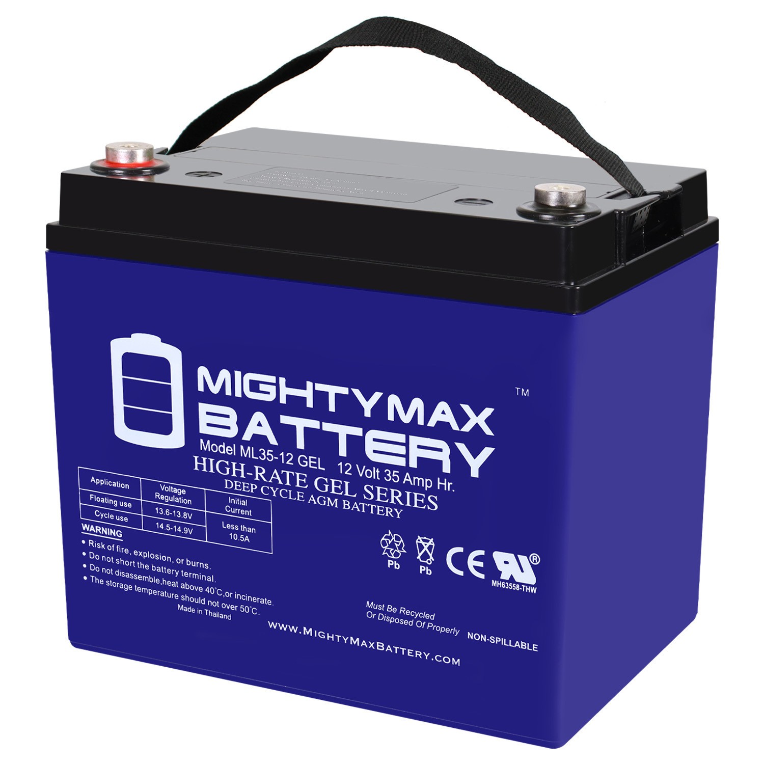 Mighty Max 12V 35AH GEL Battery Replaces Interstate SLA1155, SLA1156