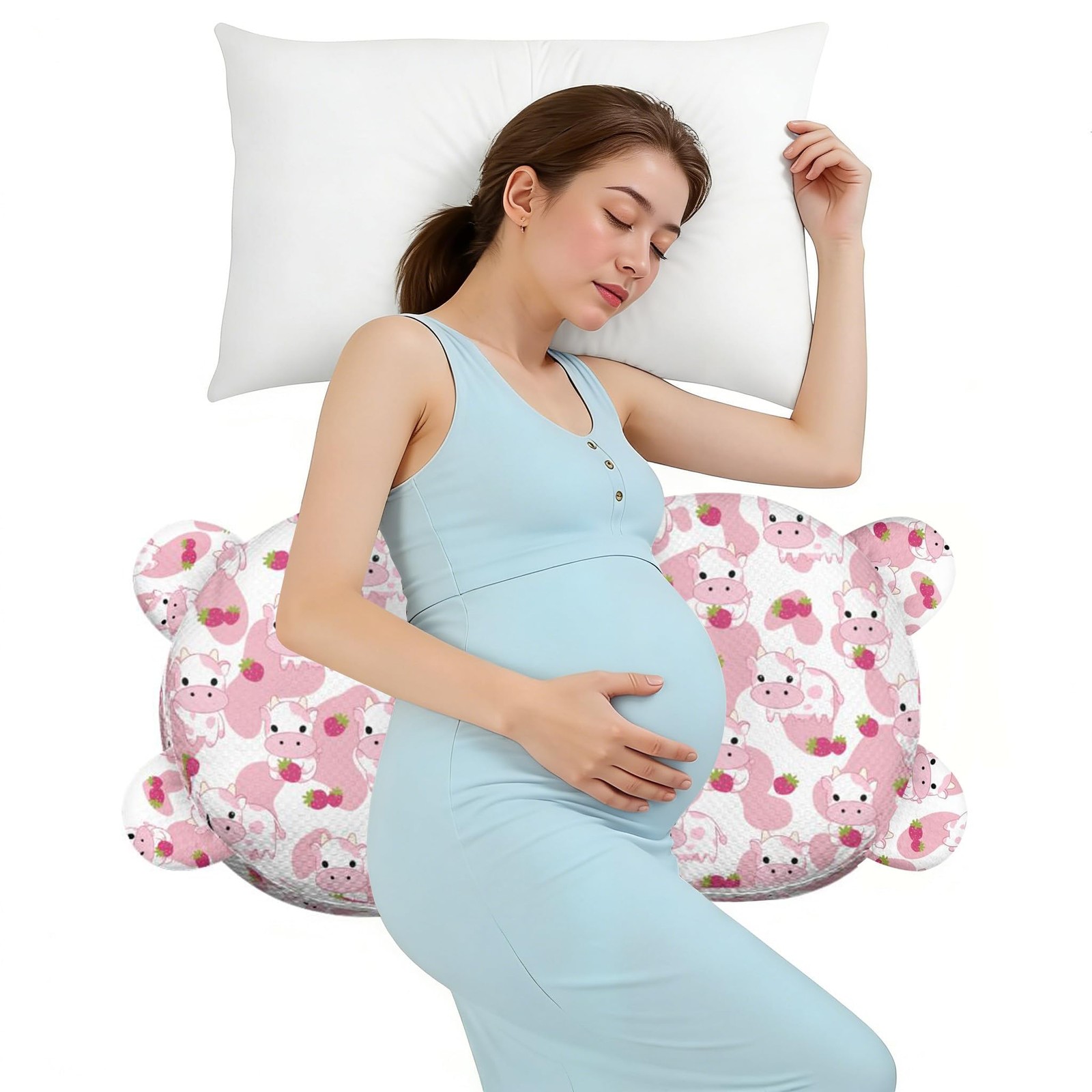 Pregnancy Pillow for Sleeping,Maternity Pillow with Cooling,Maternity Support...