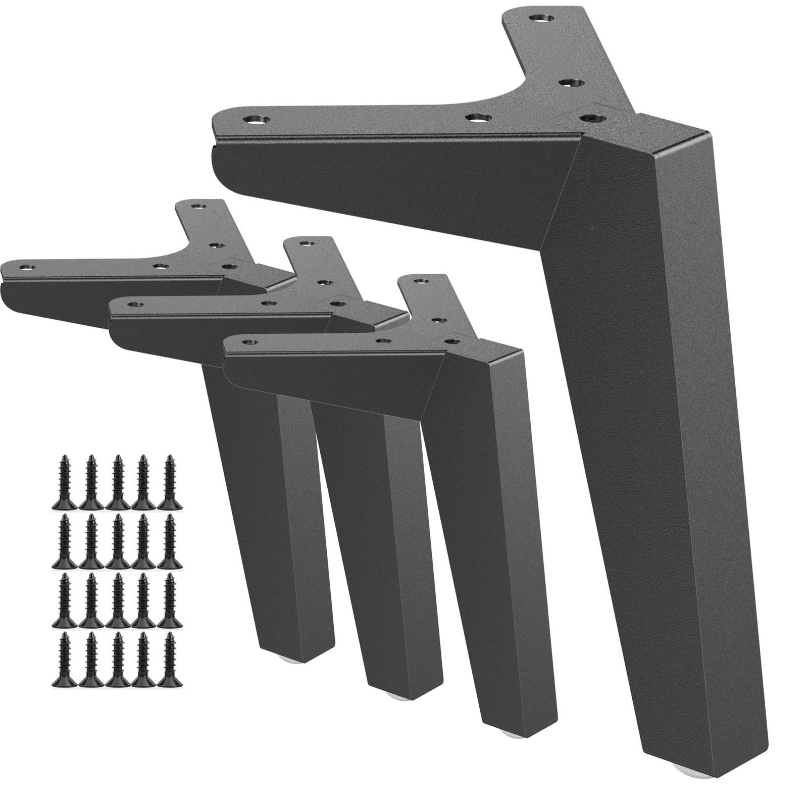 4 inch Furniture Legs,Heavy Duty Black Metal Feet for Sofa/Cabinet/Couch, Set...