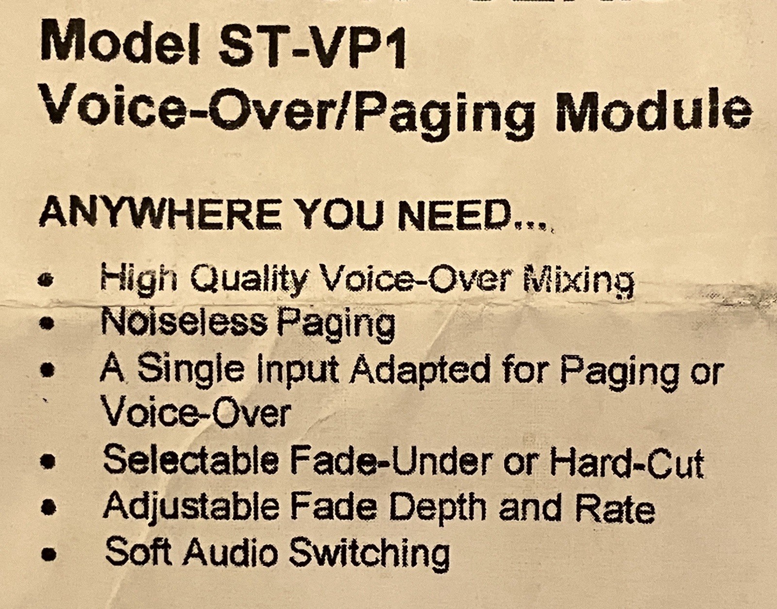 Radio Design Labs - Voice Over Paging Module - Model ST-VP1 - "Stick On"
