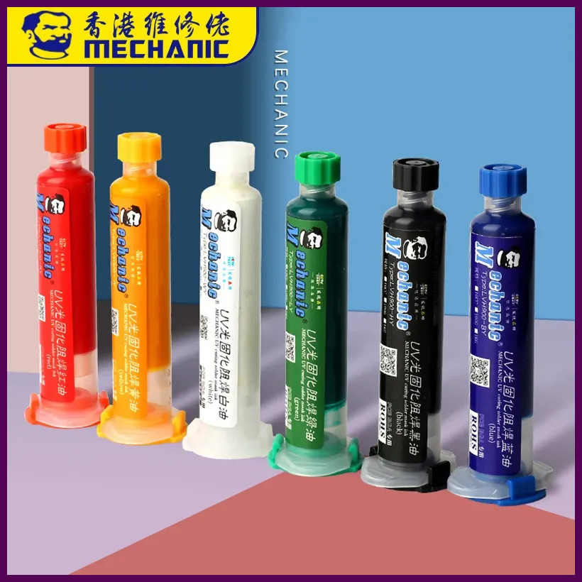 MECHANIC UV Solder Mask Ink Black/Blue/Green/Red/Yellow/White Welding Oil BGA