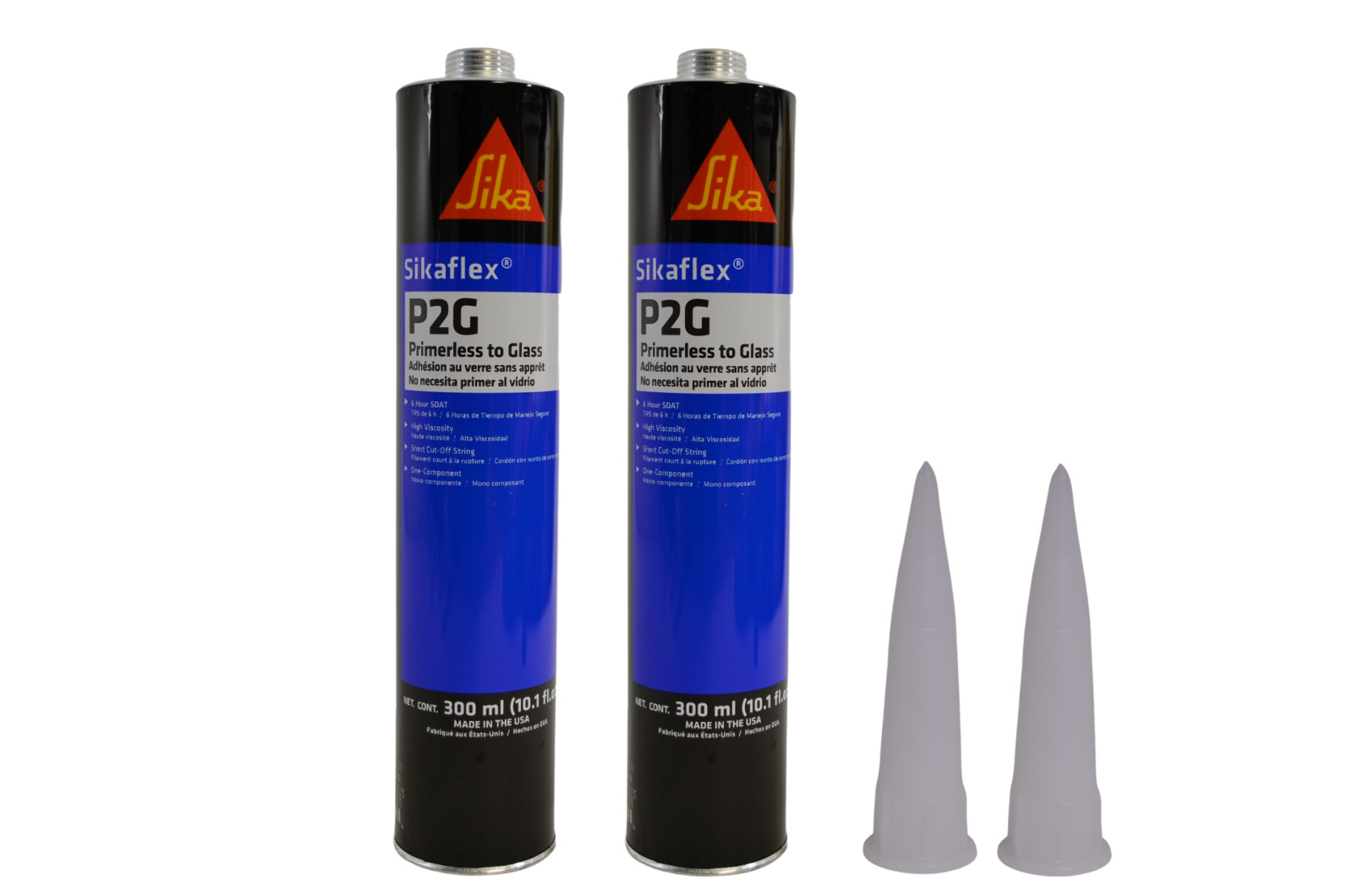 SIKA Auto Glass Windshield Urethane Glue Sikaflex P2G Primerless Adhesive x 2