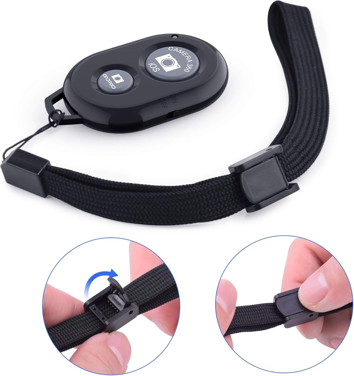 Compact Bluetooth Camera Remote Shutter for Android/iPhone - Rechargeable 2 Pack