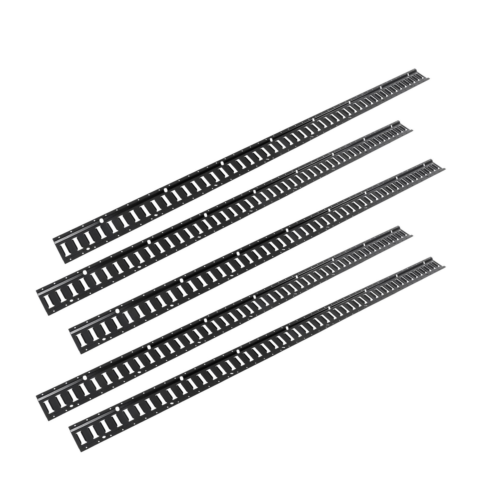 5 Piece 8' Powder Coated E Track Rail Set Black Finish For Garages Vans Trailers