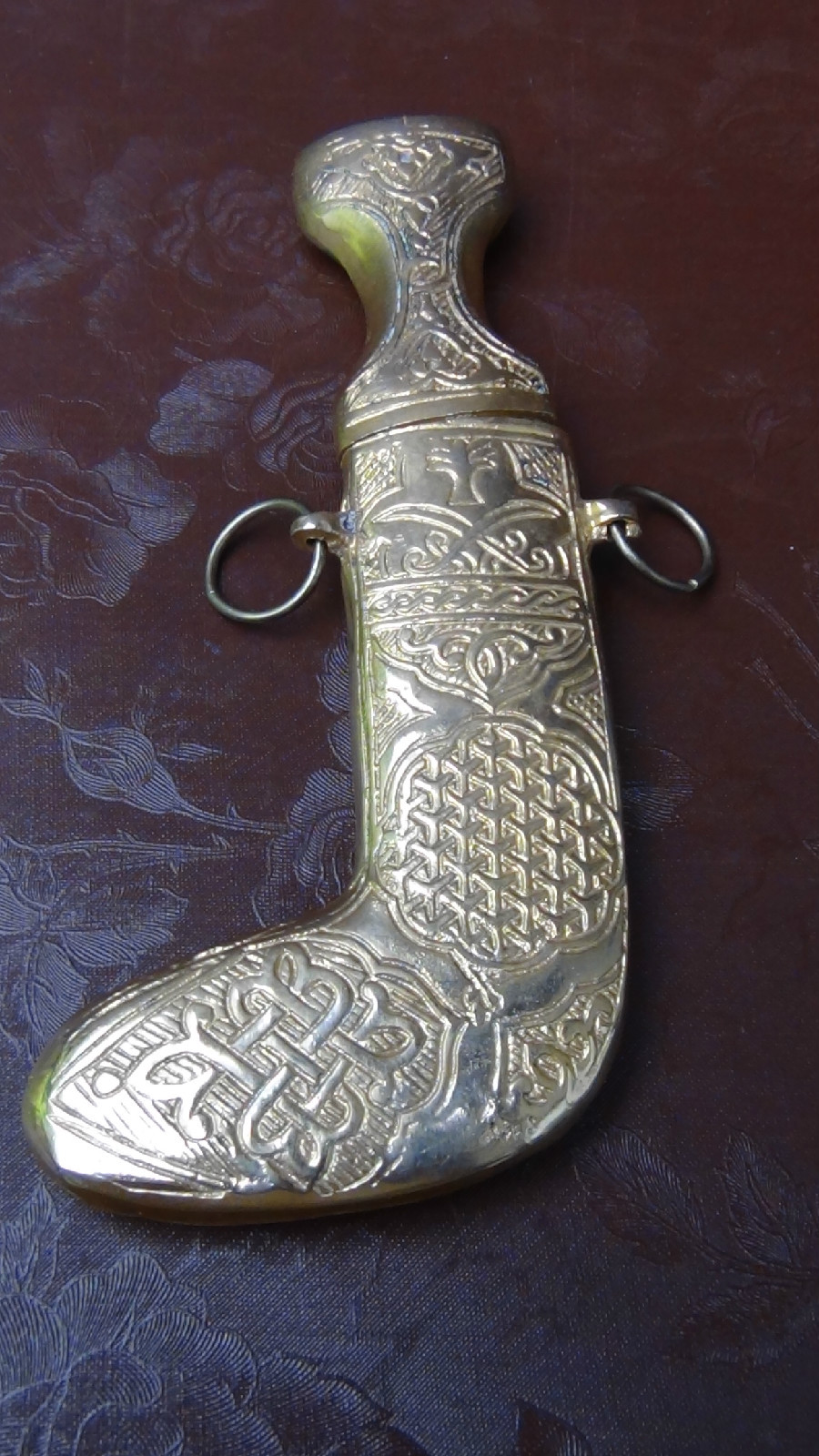 RARE ANTIQUE SMALL WOMAN'S MORROCAN /IORDANIAN,24k GOLD PLATED DAGGER