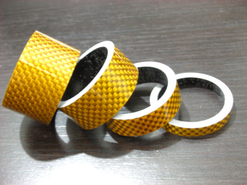 4 pcs Bike Bicycle Stem Golden Carbon Spacer 20 15 10 5