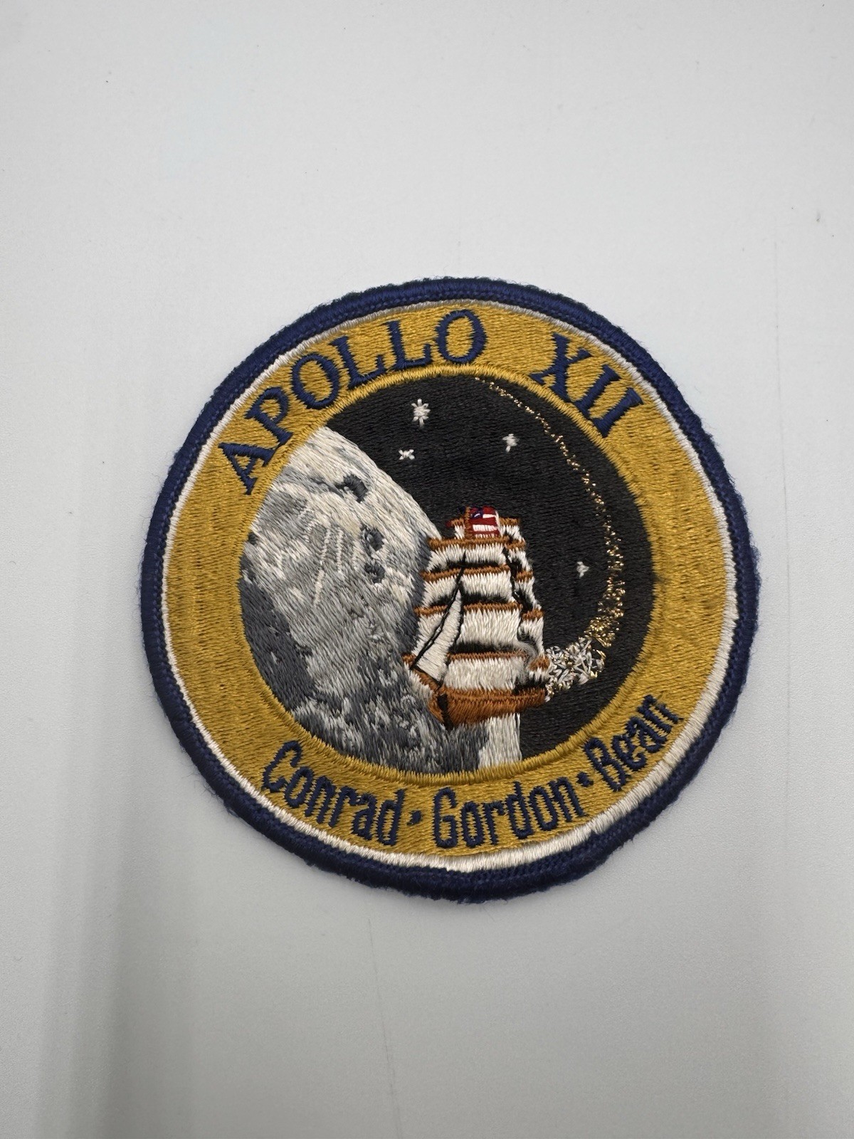 VINTAGE APOLLO XII PATCH CONRAD GORDON BEAN Embroidered 3.75”