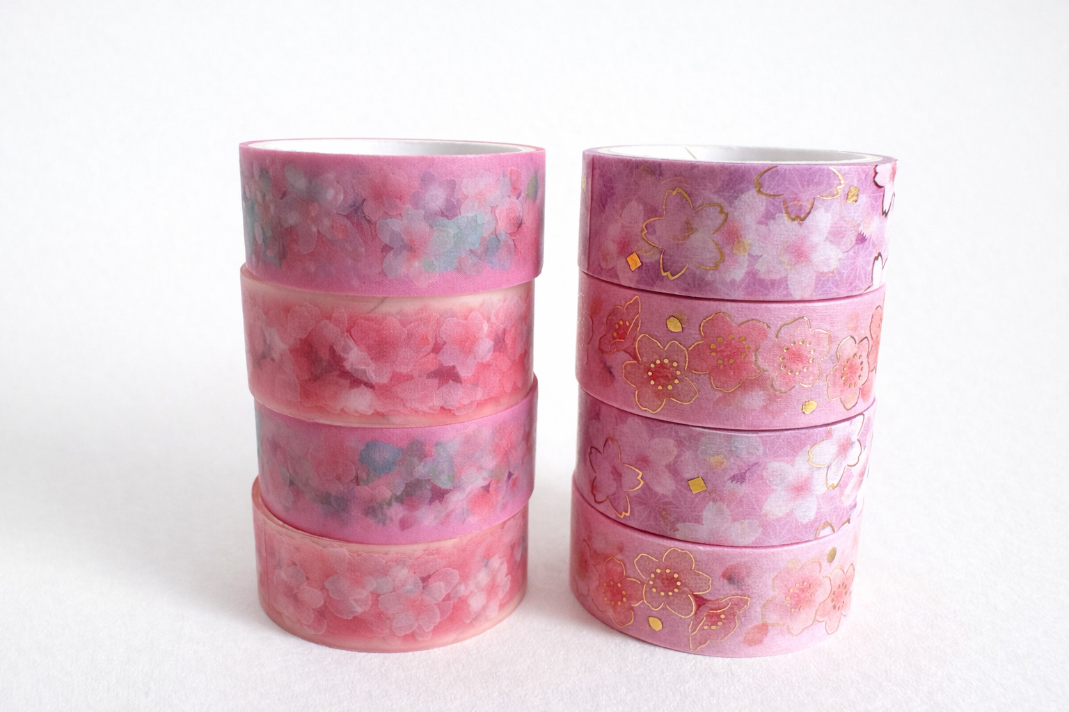 Japanese Sakura Washi Tape Set 8 Rolls Cherry Blossom Masking Clear Tape Cute Pl