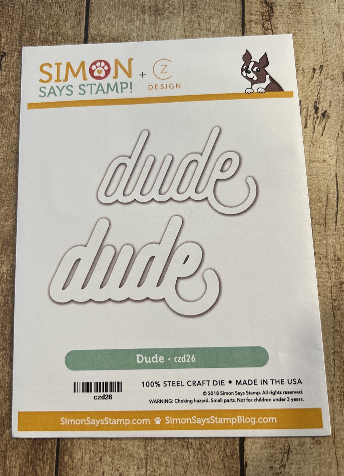 Simon Says Stamp Dude Die Set--New In Package