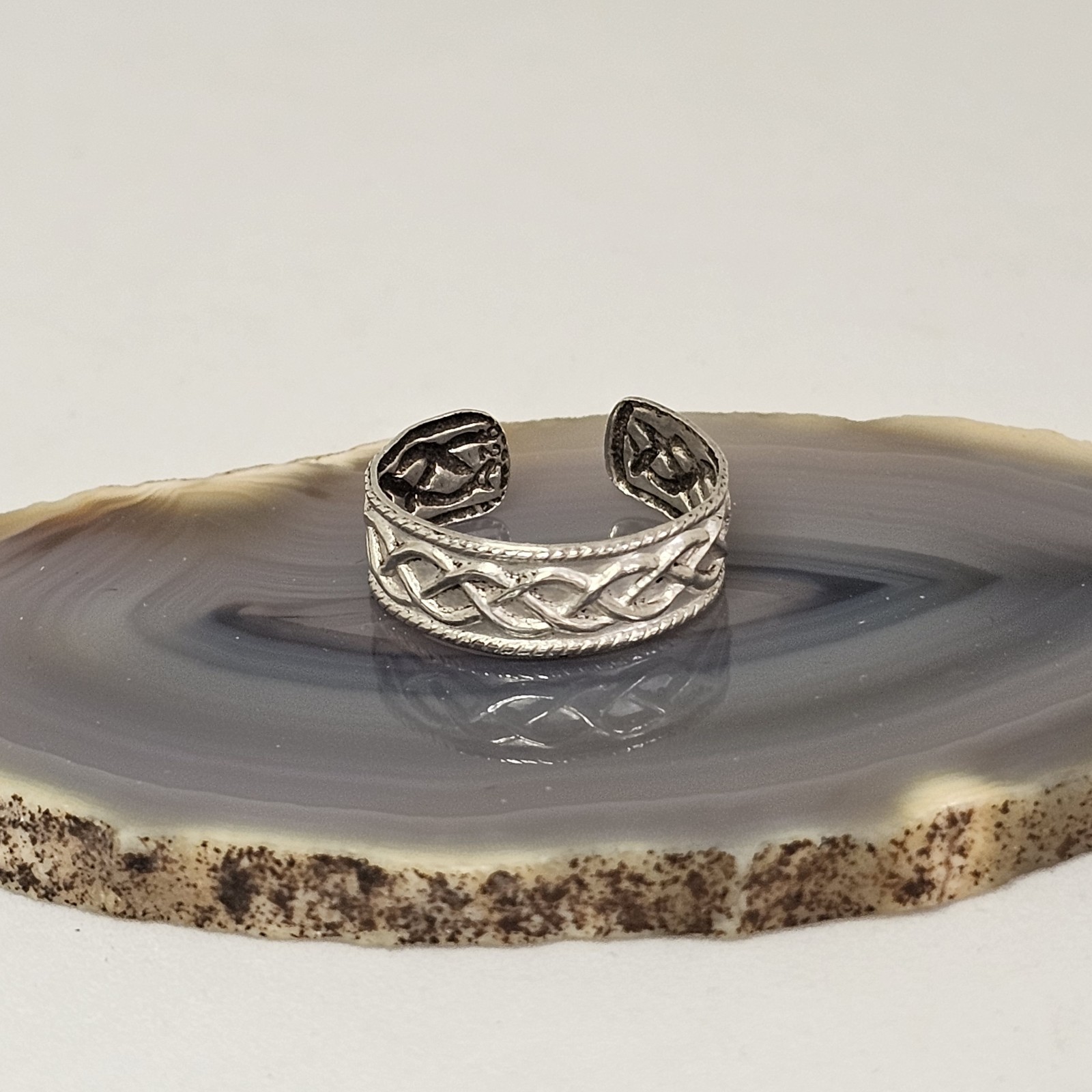 925 Sterling Silver Celtic Knot Toe Ring Open Adjustable Band