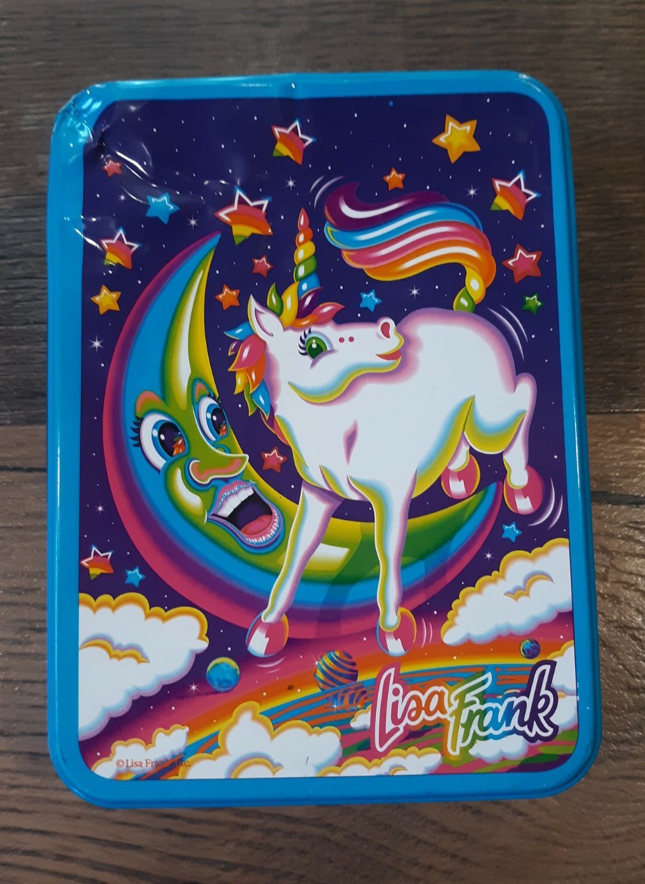 The Fantastic World Of Lisa Frank Tin Box Markie Jump Over The Moon DENT +Extras