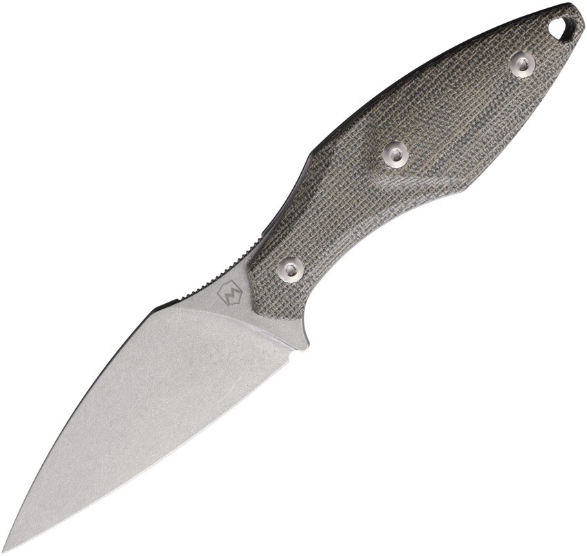 Mercury Hawky Green Canvas Micarta M390 Fixed Blade Knife w/ Sheath 9HWKGCFC