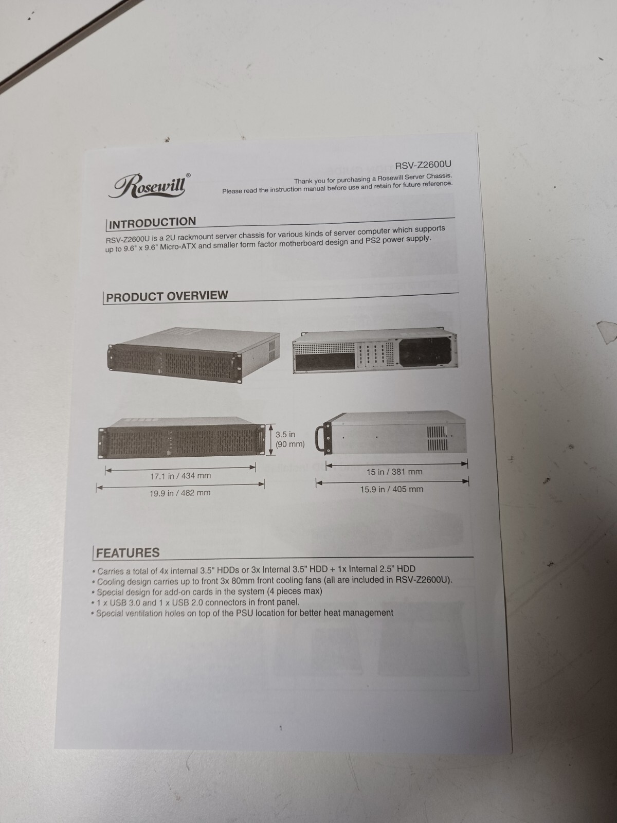 - Rosewill RSV-Z2600U Server Chassis