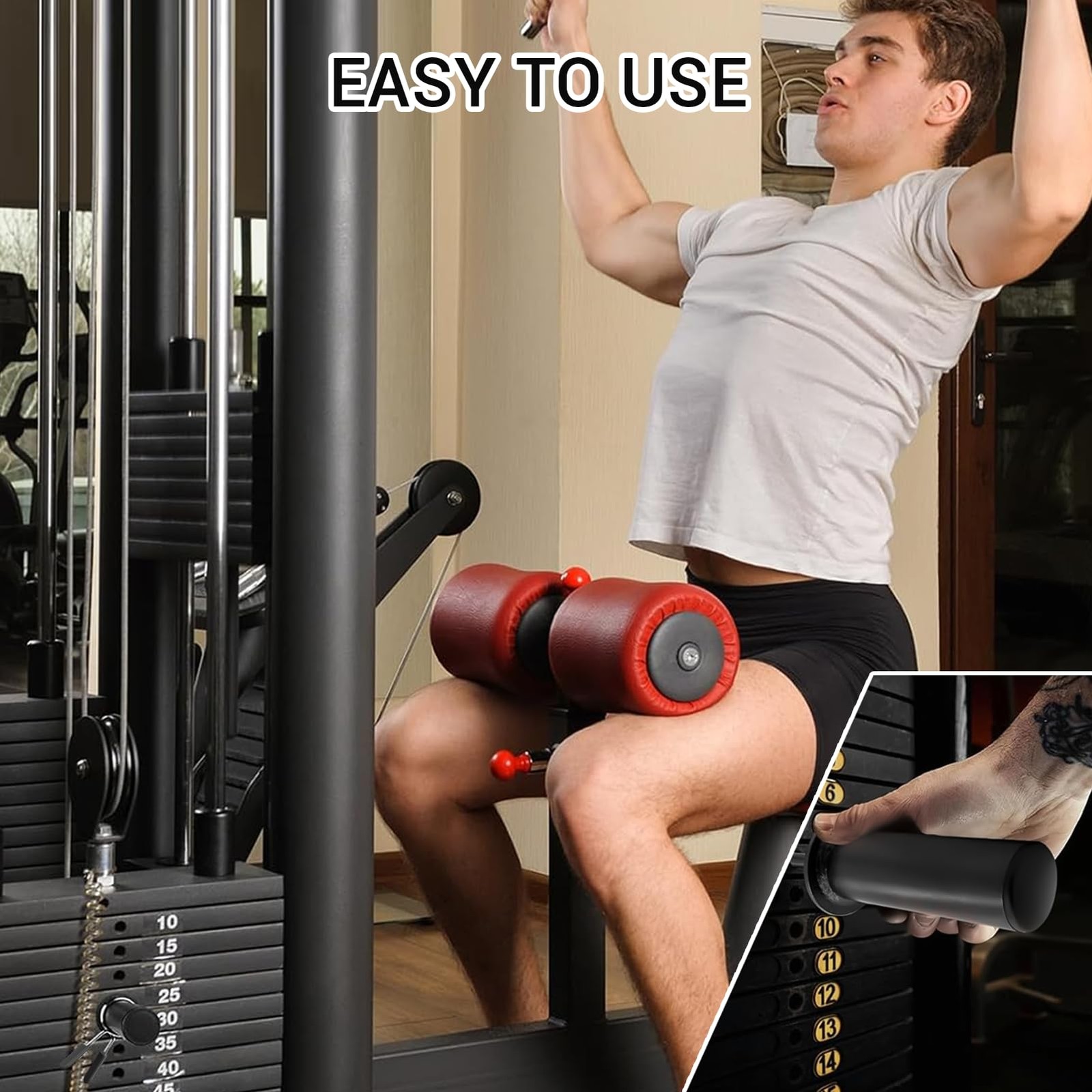 Weight Stack Pin Extender With Spring Clip Collar Gym Machine Strength