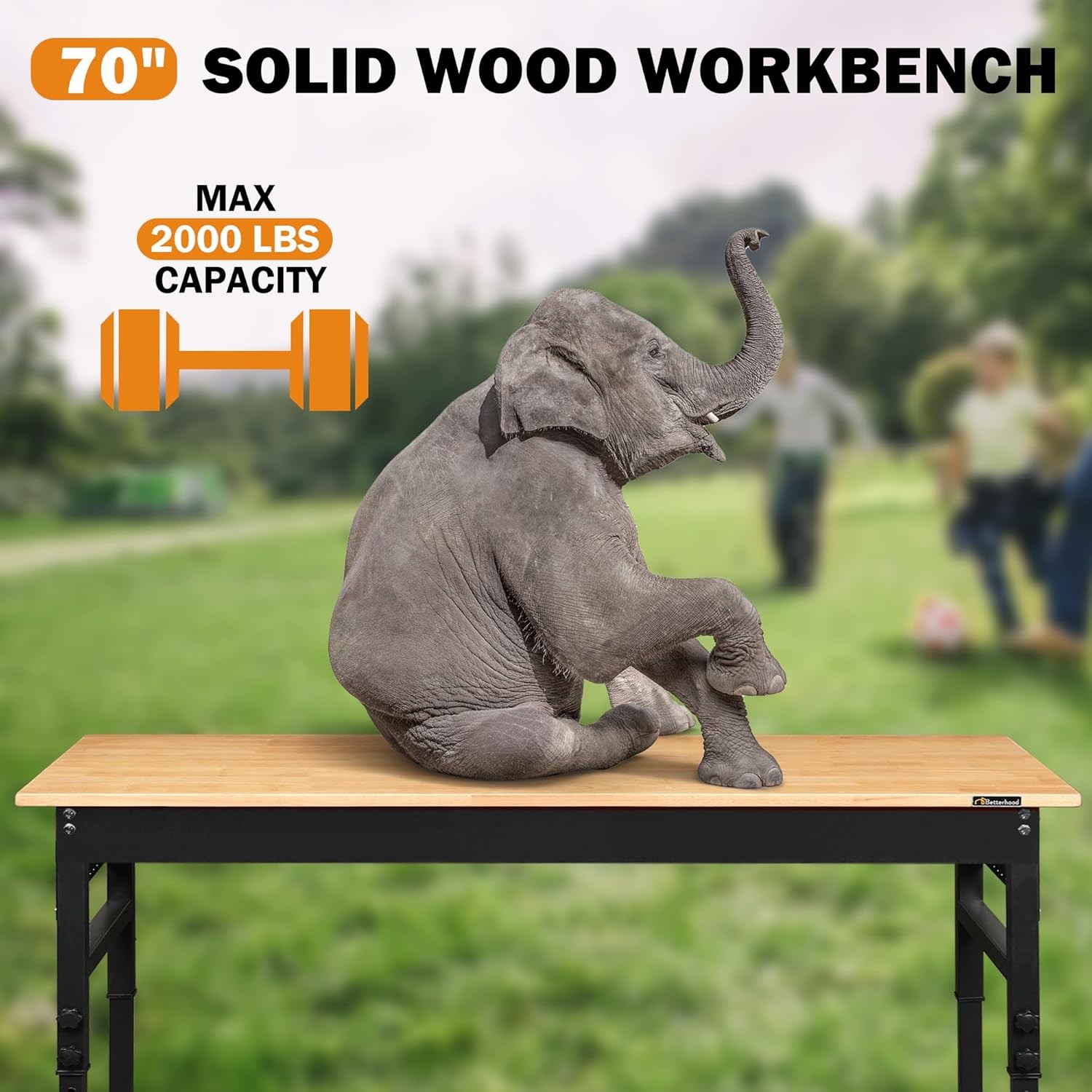 70" Adjustable Workbench on Wheels 2000 LBS Heavy Duty Work Table with Power