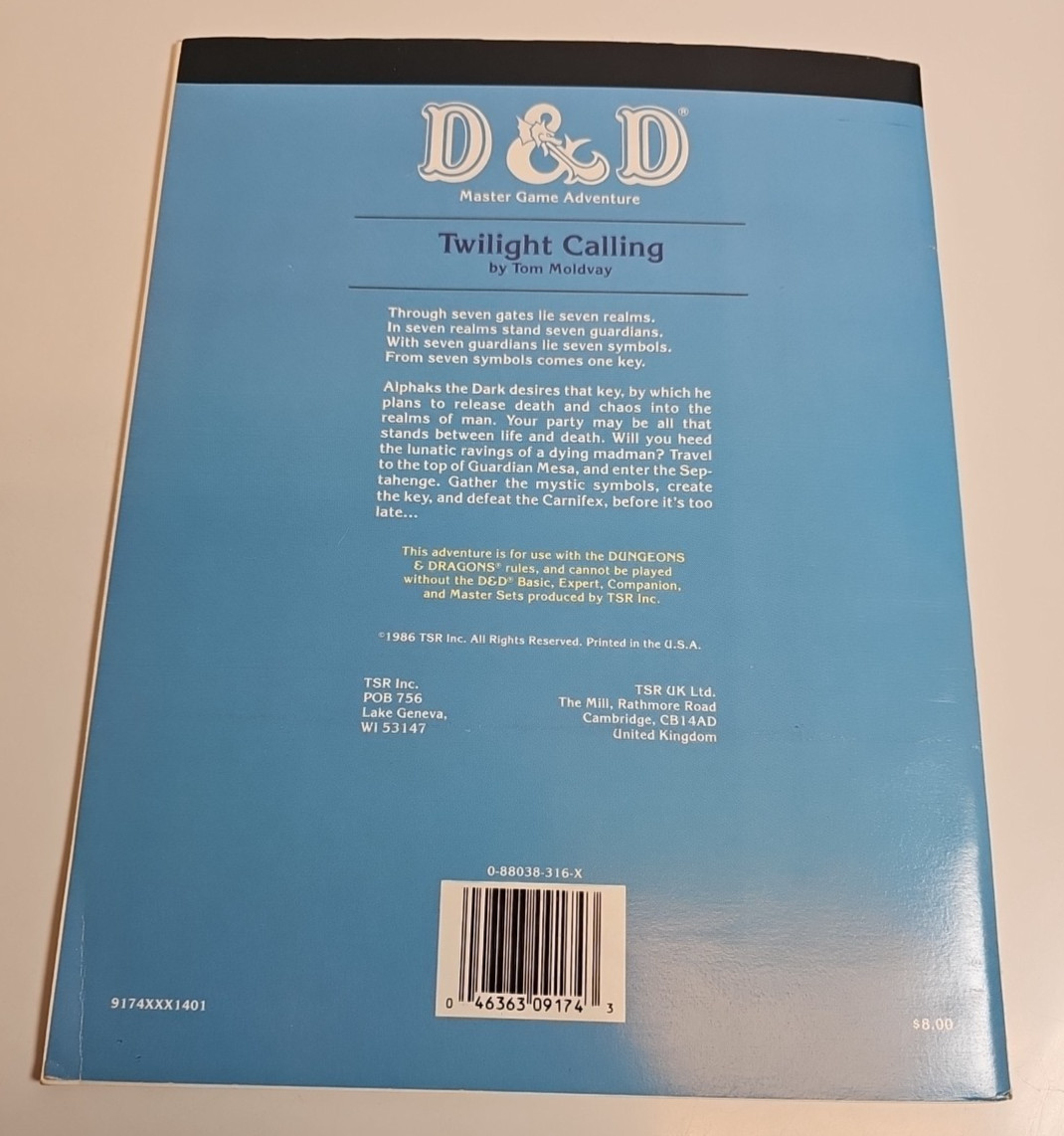 M3 Twilight Calling D&D Mystara Module TSR 9174