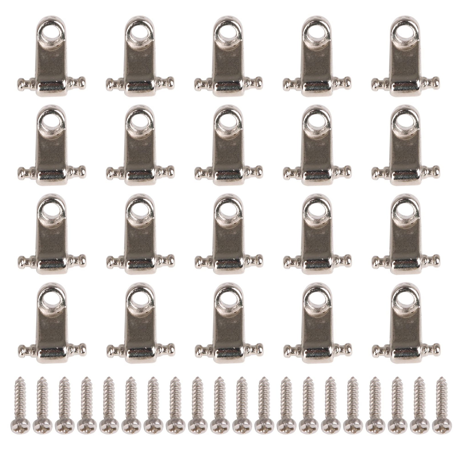 Bstinay 20pcs Sturdy Electric Guitar Roller String Retainers Trees Silver