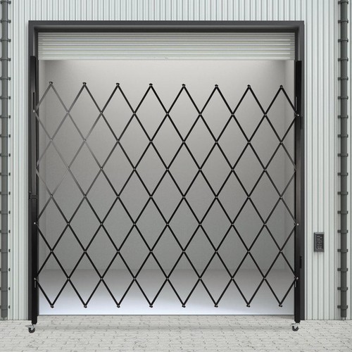 Folding Security Gate 7.2ft x 6.5ft Wall Mount Single Folding Door Scissor Gate