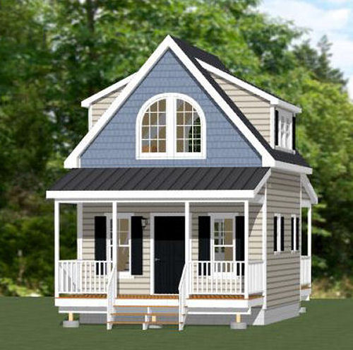 16x20 Tiny House -- 574 sq ft -- PDF Floor Plan -- Model 4C