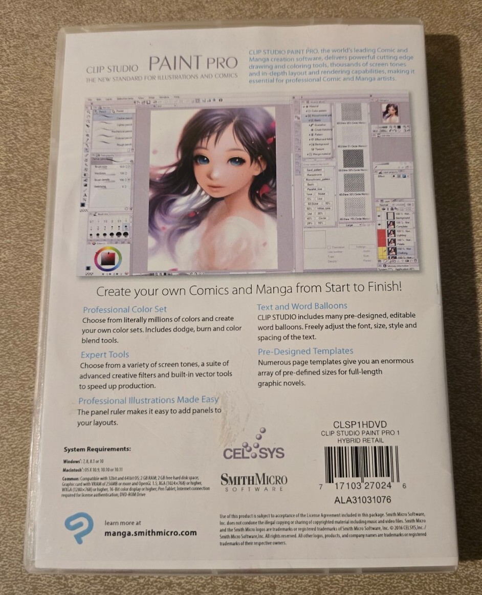 CLIP STUDIO PAINT PRO Full Version Windows & Mac....Free Shipping!