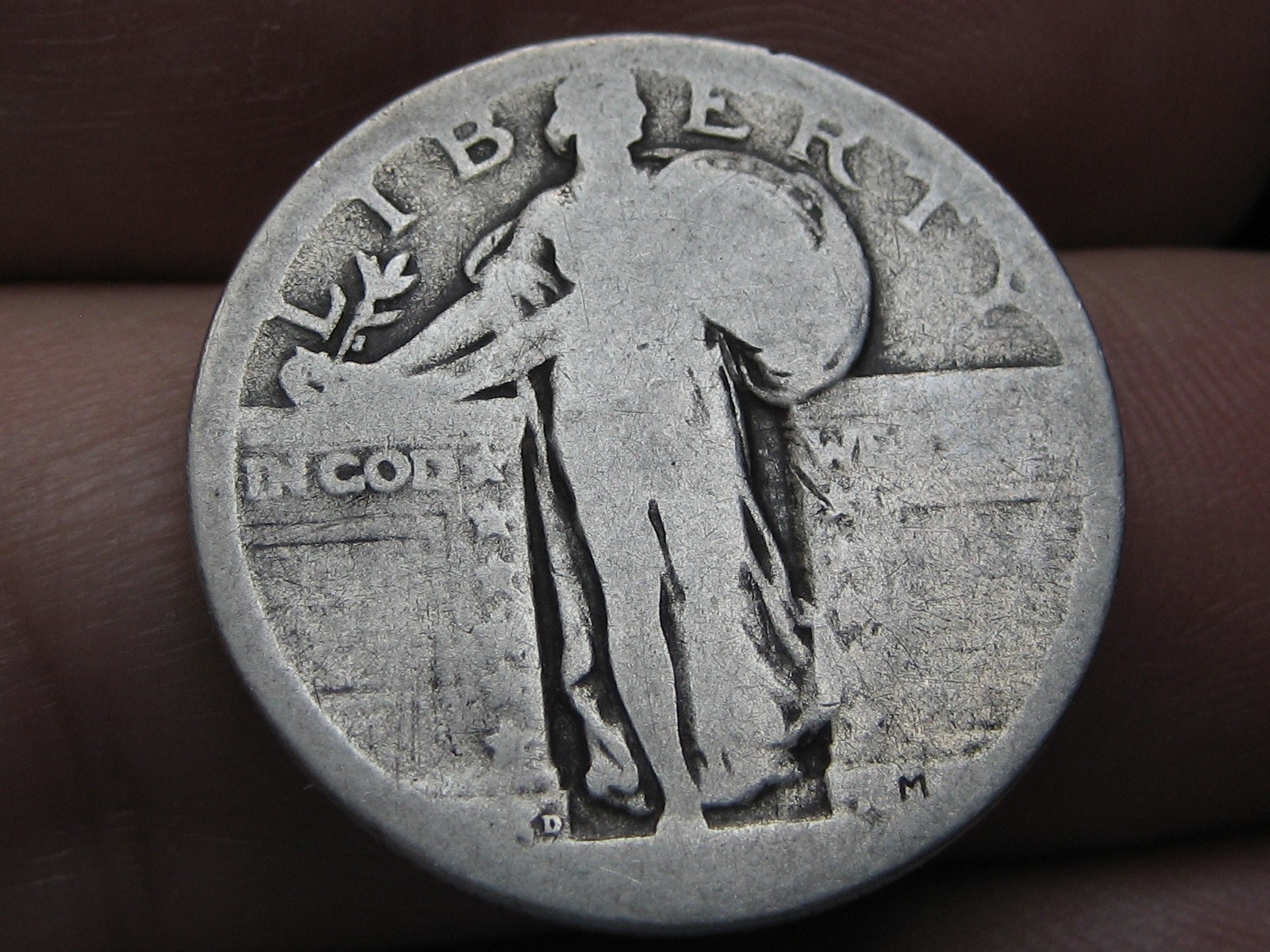 1917 D- 1924 D Standing Liberty Quarter, Denver, Raised Date, Dateless