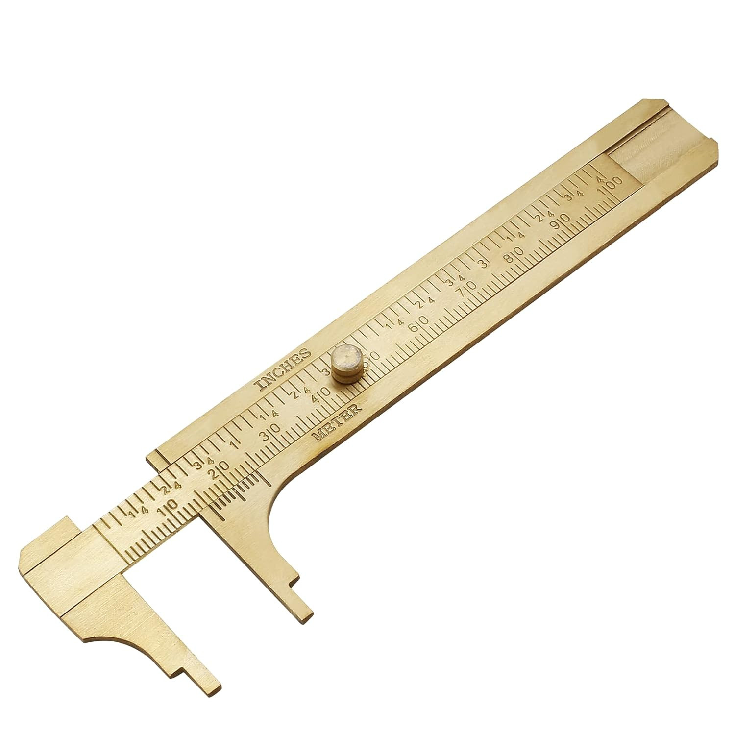 100Mm Pocket Vernier Caliper Ruler Brass Sliding Gauge Caliper Measuring Tool