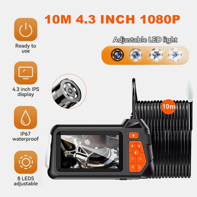 5.5MM Industrial Endoscope 1080P HD Borescope Inspection Sewer Snake Camera US
