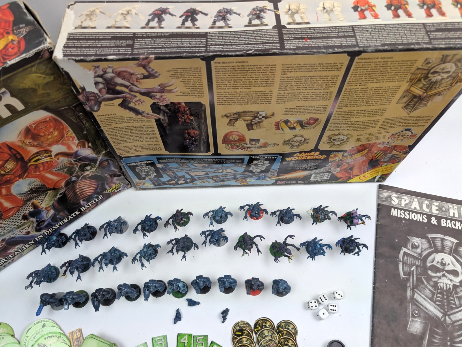 Space Hulk 1st edition Board Game Unpainted 100% complete