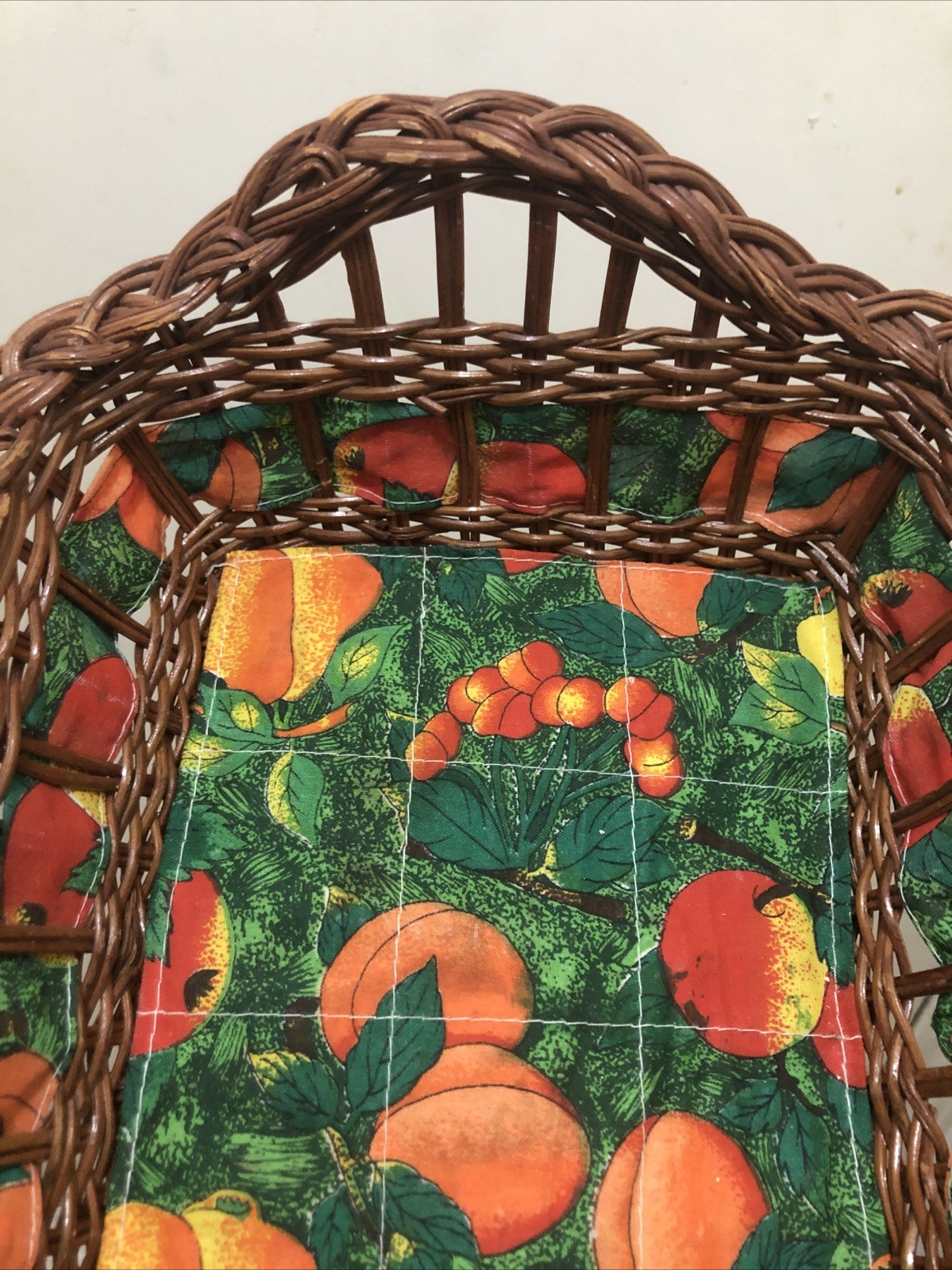 Woven Wicker Rectangular Basket 11x9 w/ Fruit Liner Farmhouse Decor