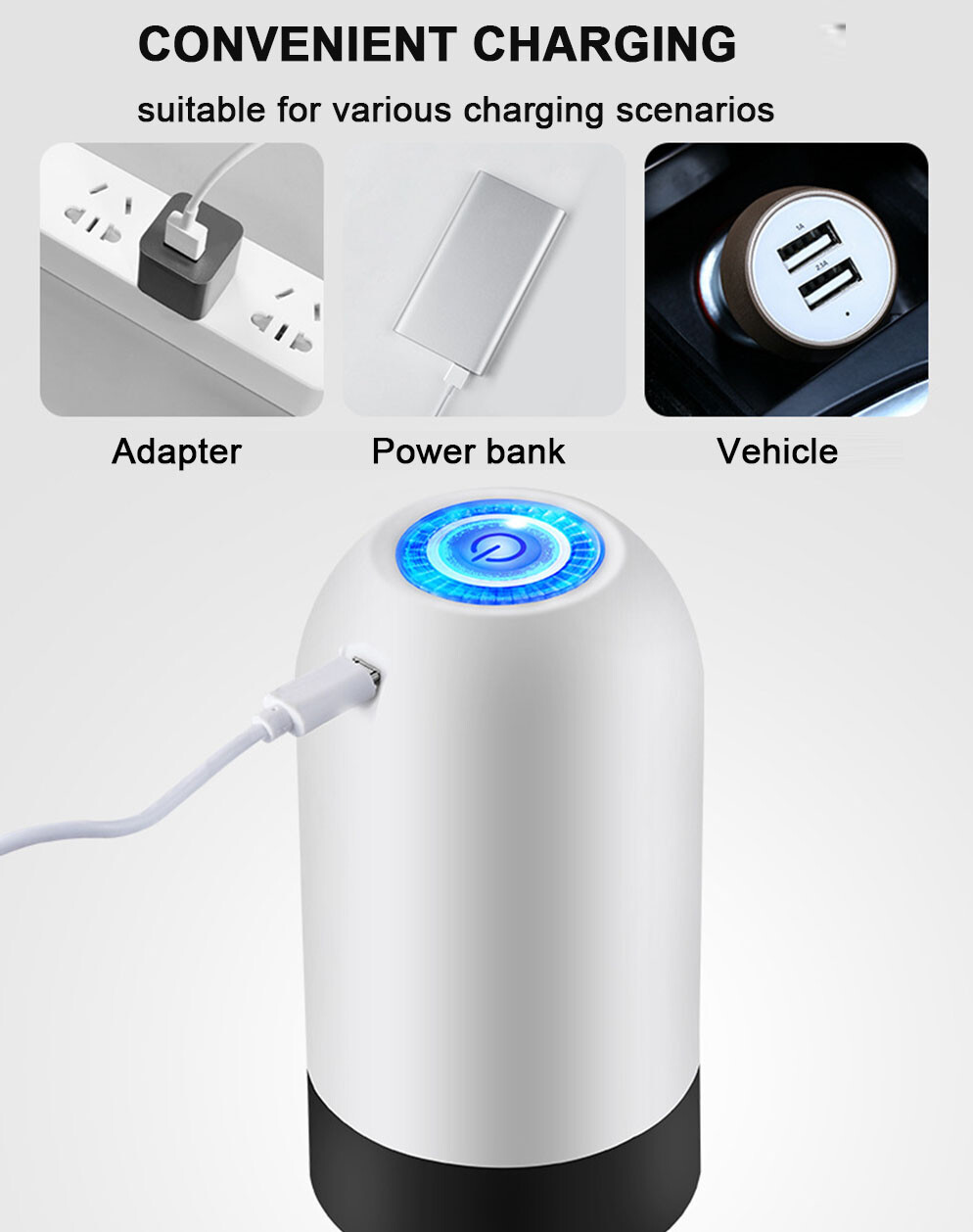 3X Water Bottle Switch Pump Electric Automatic Universal Dispenser 5 Gallon USB