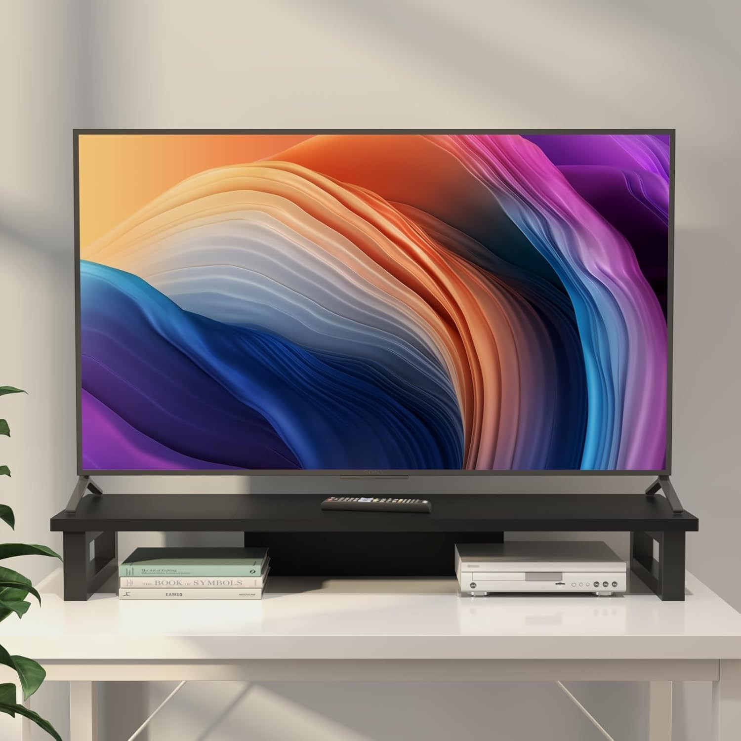 Dual Monitor Stand Riser, Wood and Steel Monitor Stand Riser, Computer Monito...