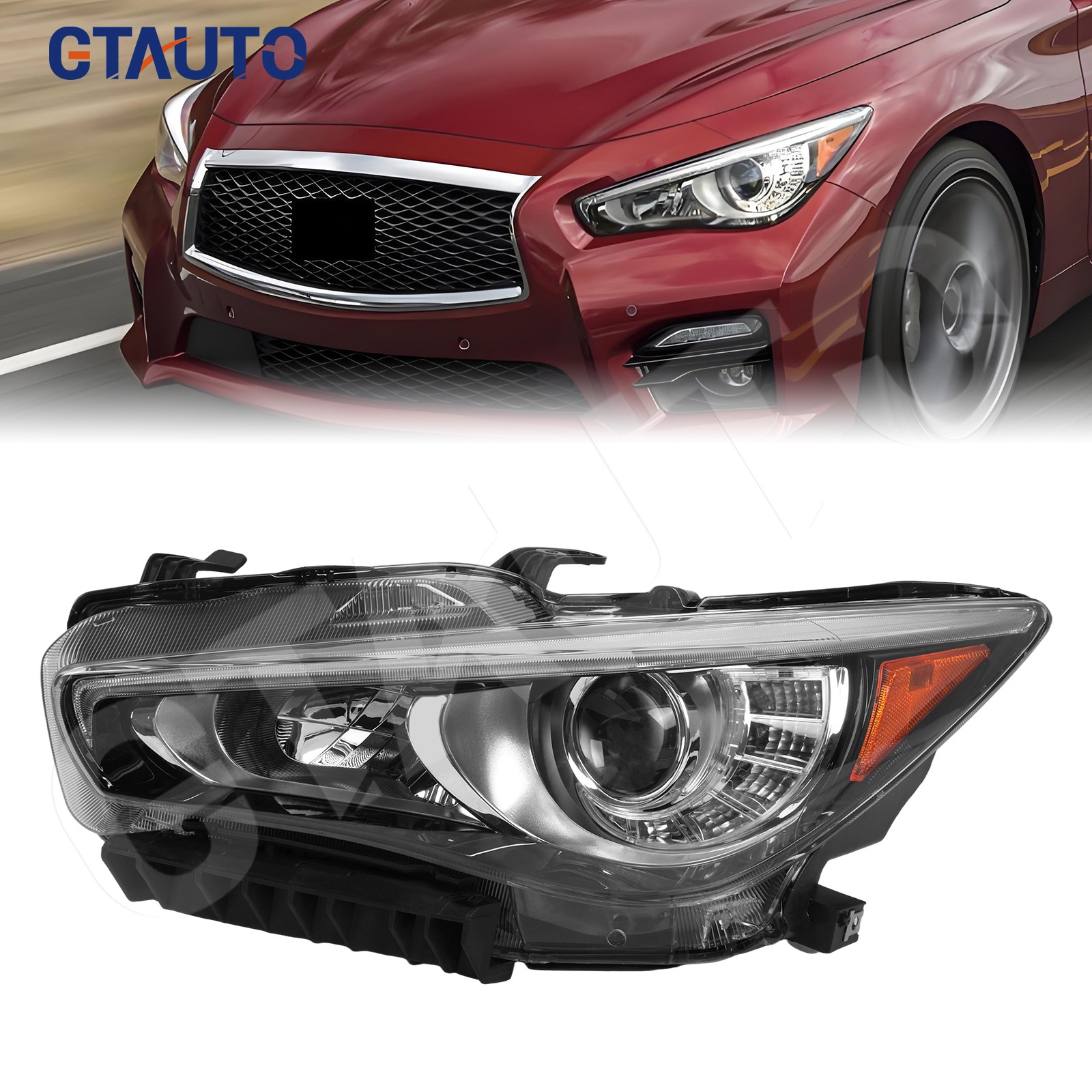 For 2014-2022 Infiniti Q50 LED Headlight Assembly Left Driver Side W/O AFS