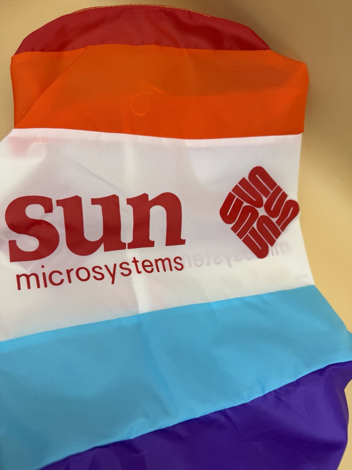Vintage Sun Microsystems Rainbow Windsock Banner Tech Promo NOS 90s