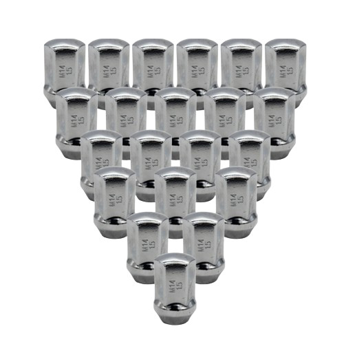 ASCOT LN-03 LUG NUTS M14 x 1.5 BIG DUPLEX BULGE 7/8" HEX FOR CHEVY  - 20 PACK