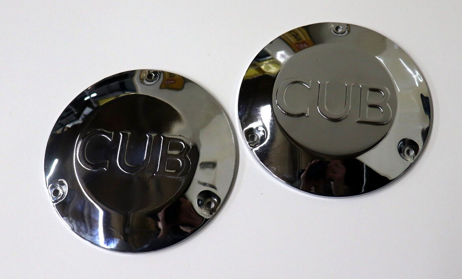 Goodrich Style Hub Caps, Piper J3 Cub Style, Exact Replica, Steel, Chromed