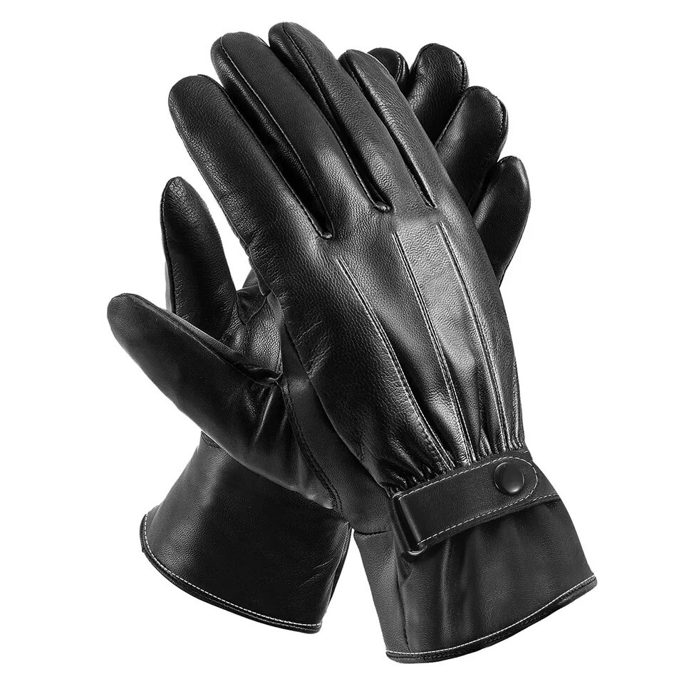 2020 Leather Full Finger Mens Motorcycle Driving Winter Warm Touch Screen Gloves