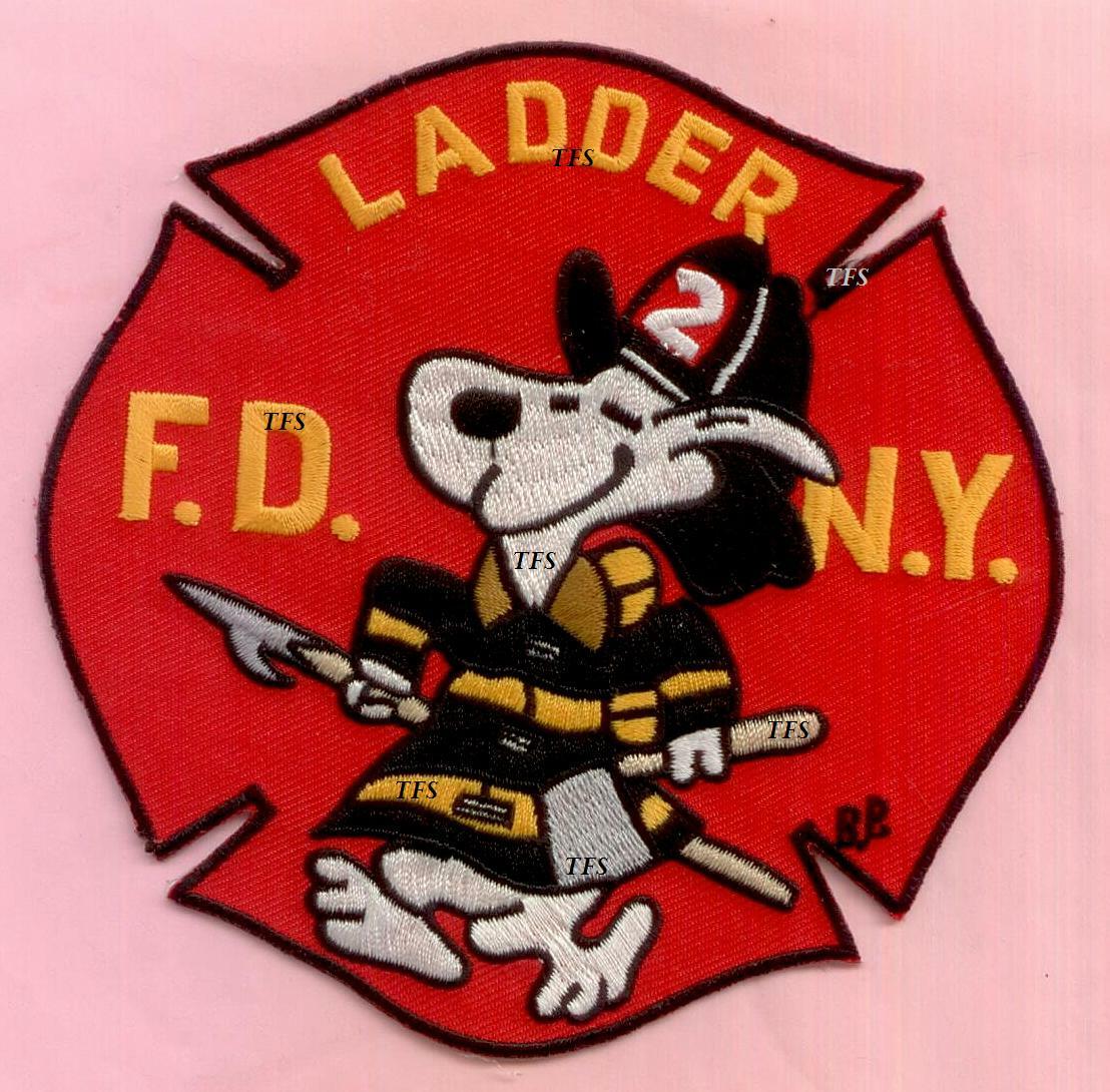 New York City Fire Dept Ladder 2 Patch Snoopy