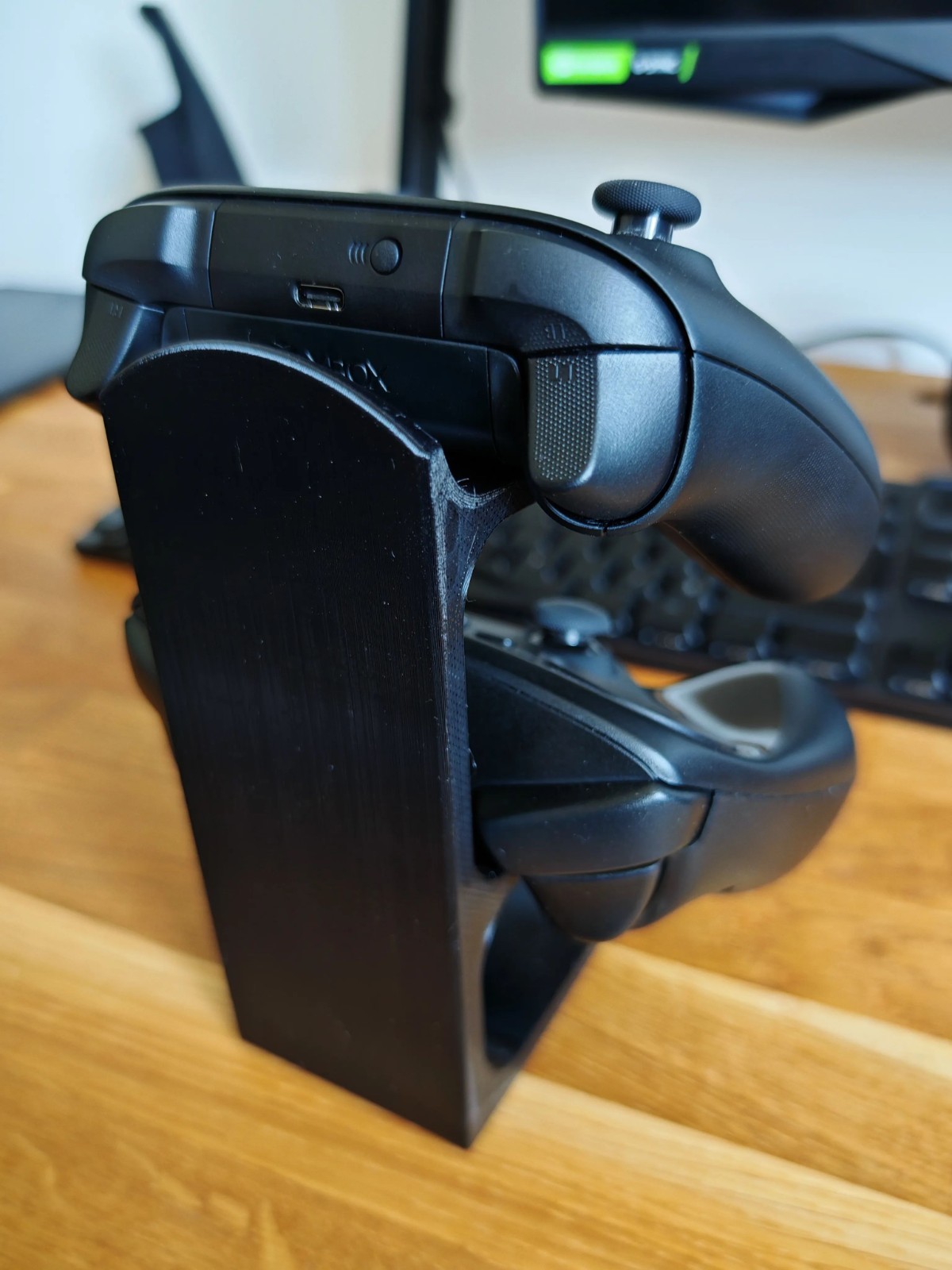 Dual Controller Storage Stand for Microsoft Xbox One Controllers, Black Plastic