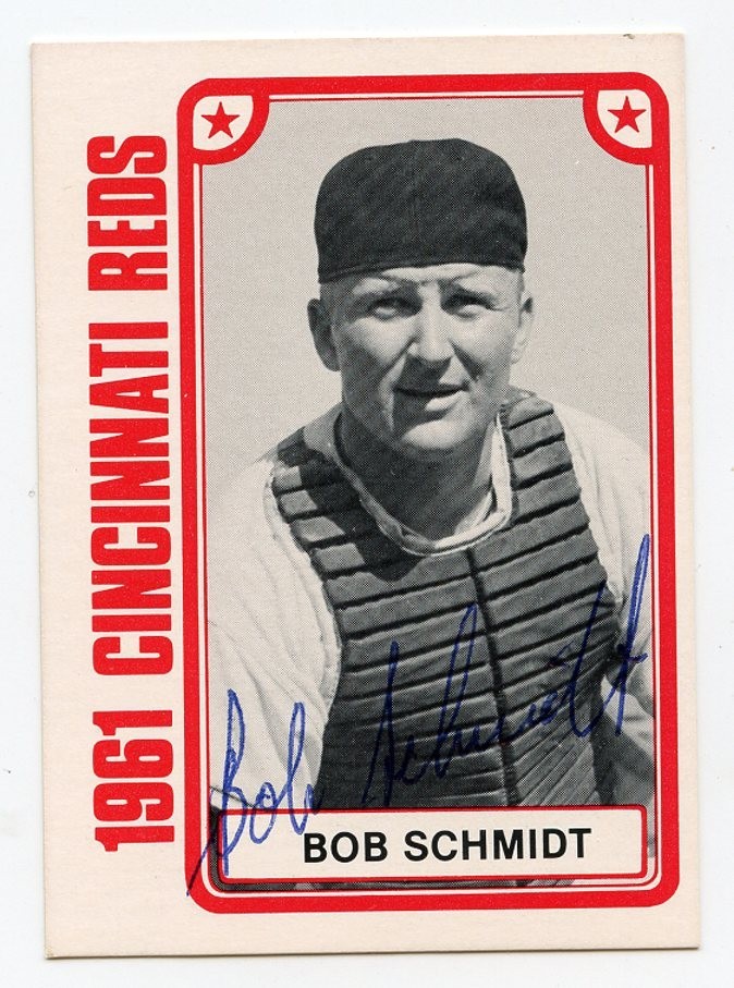 BOB SCHMIDT Signed 1980 TCMA #24  1961 Reds Guaranteed Authentic KOA