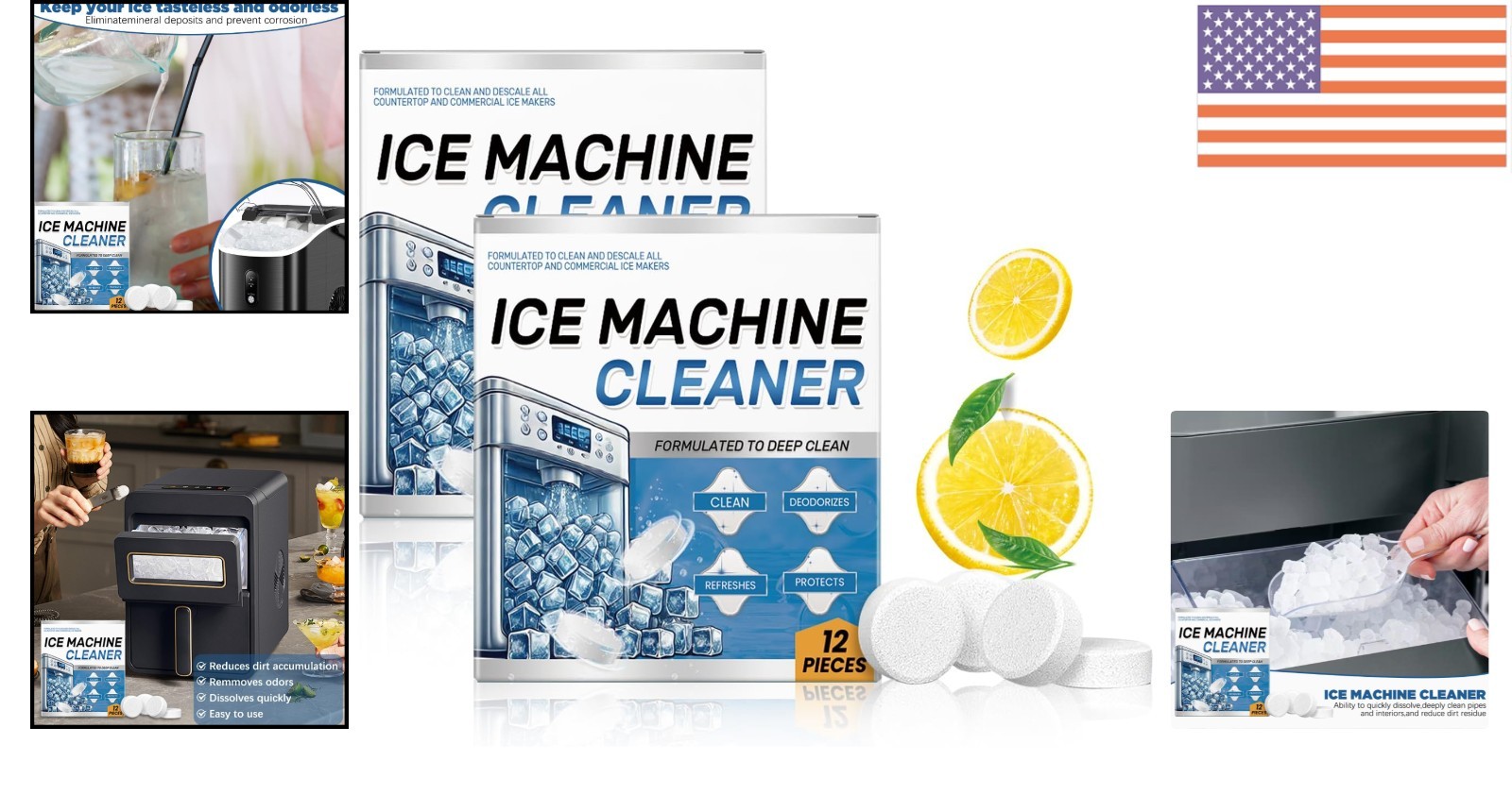 24 Deep Cleaning Tablets for Ice Machines - Compatible & Time-Saving Solution