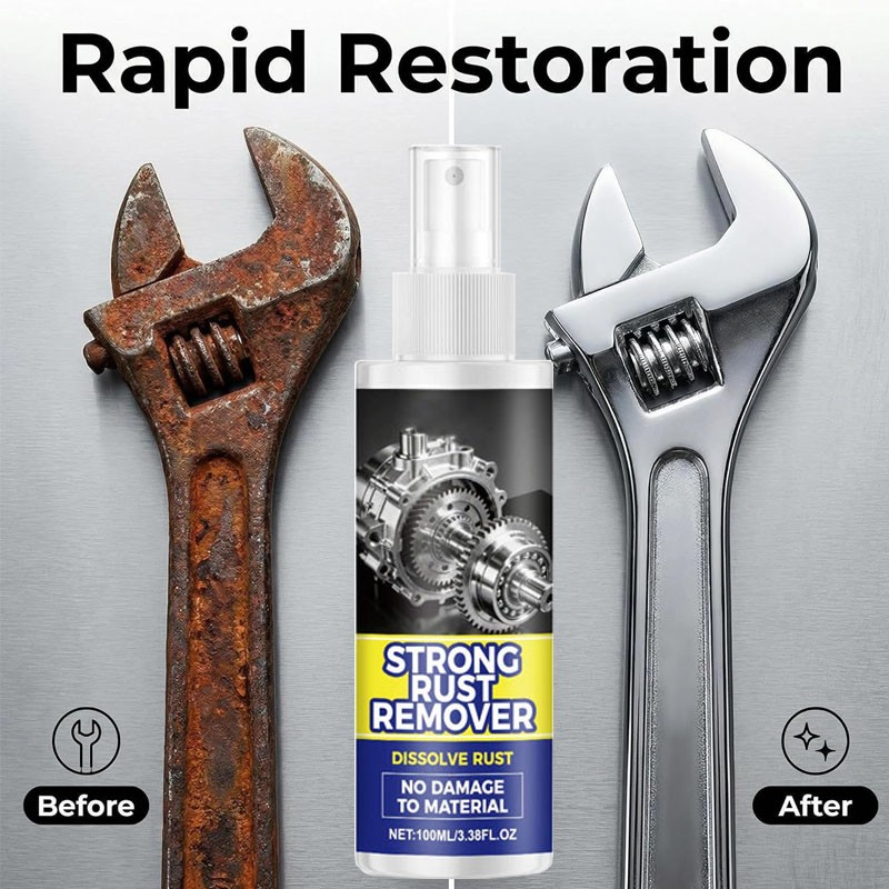 2026 Strong Rust Remover 100ml/3.38fl.oz Powerful Rust Removal Spray For Cars