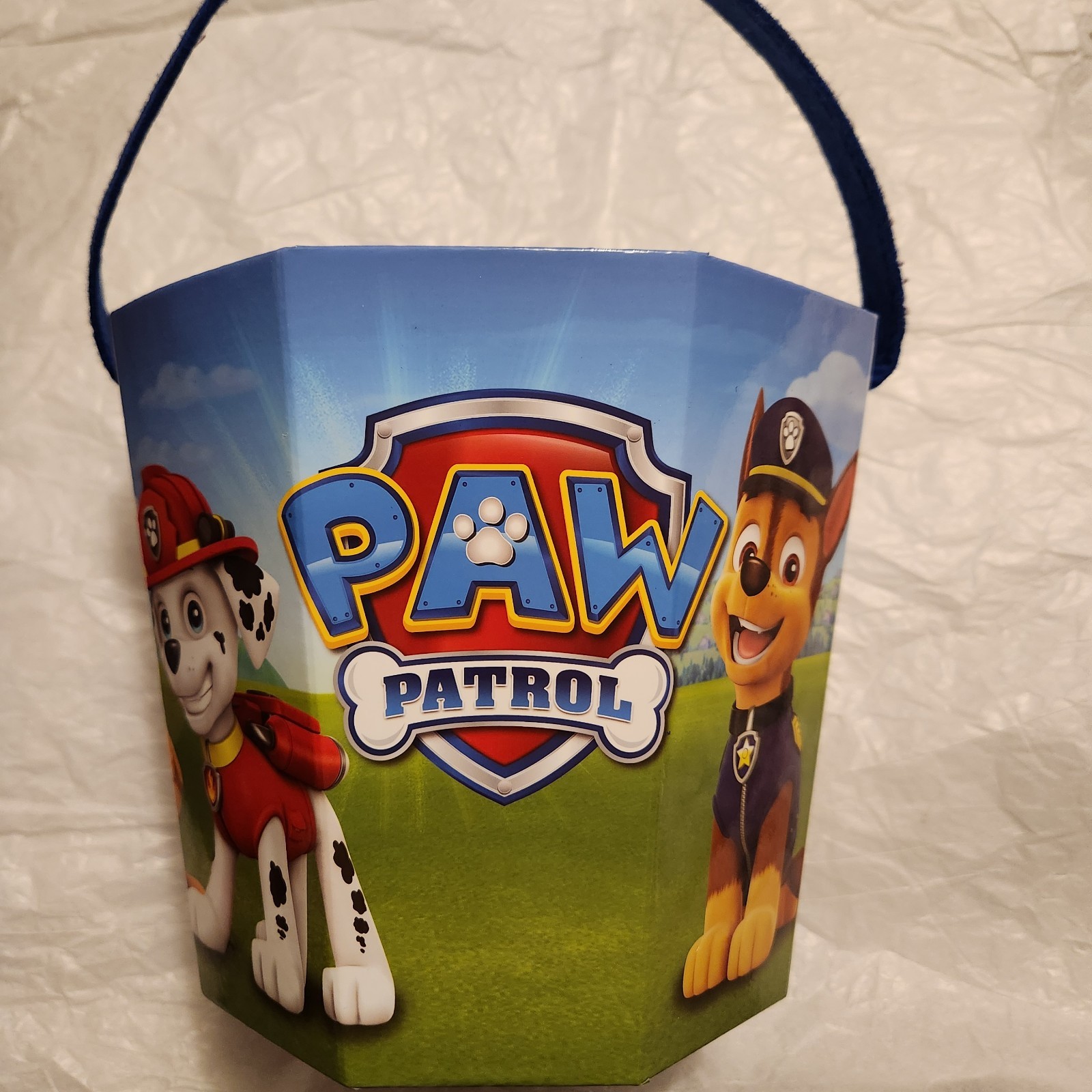 Paw Patrol Blue Easter or Halloween Basket Bucket *new*