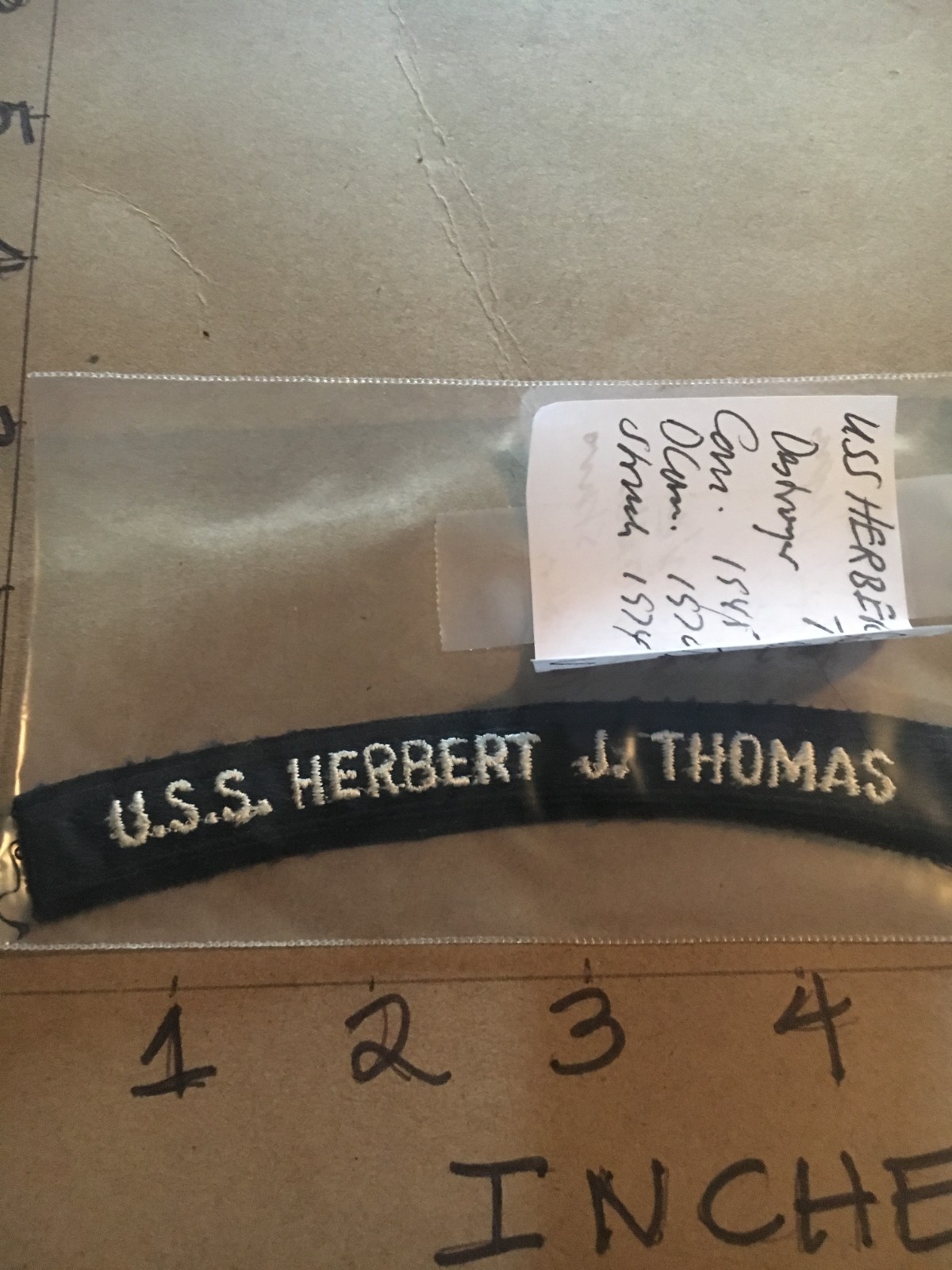 US NAVY SHOULDER STRIP TAB *** rocker *** Patch USS Herbert J. Thomas