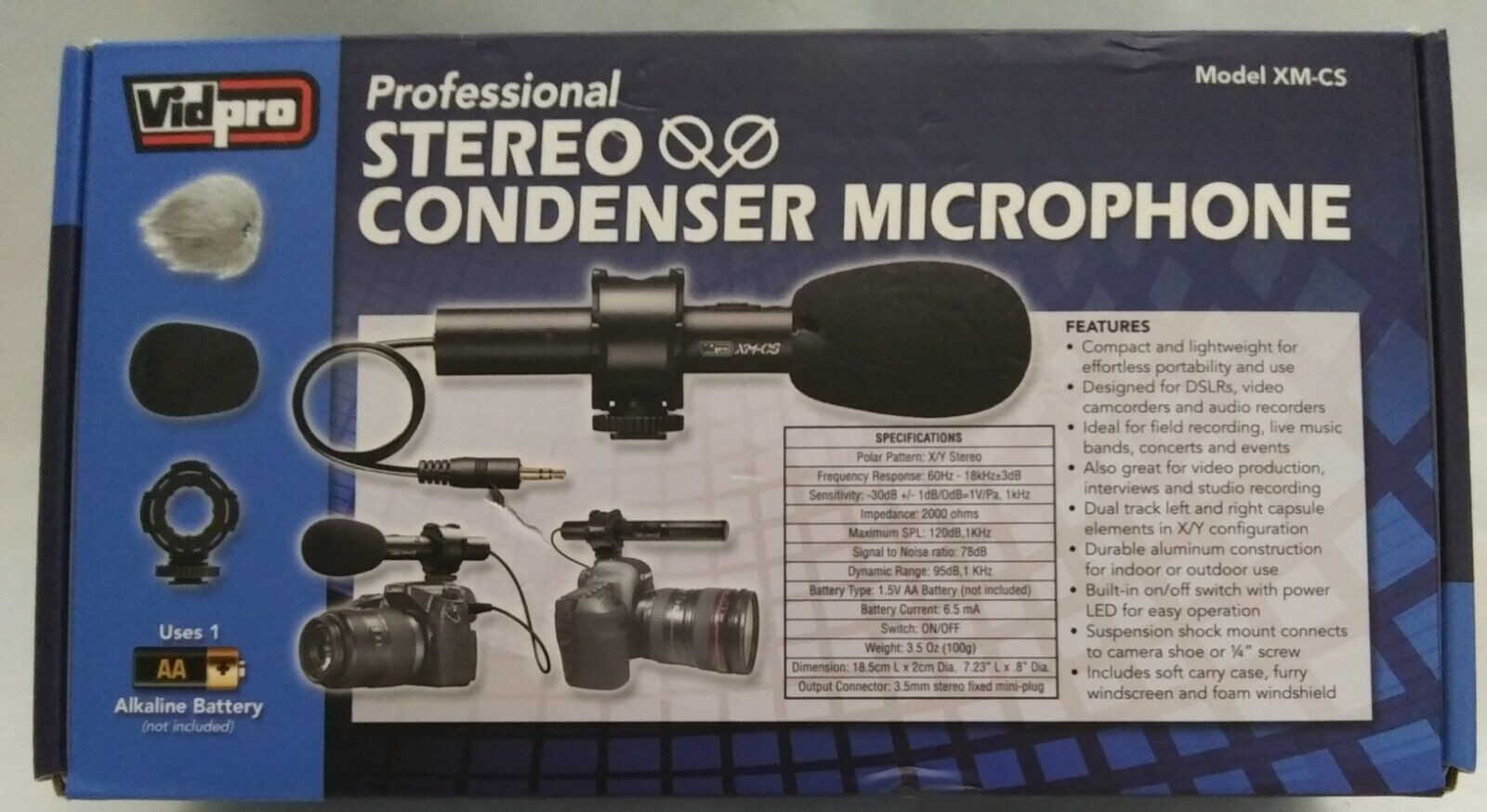 VidPro Professional Stereo Condenser Microphone