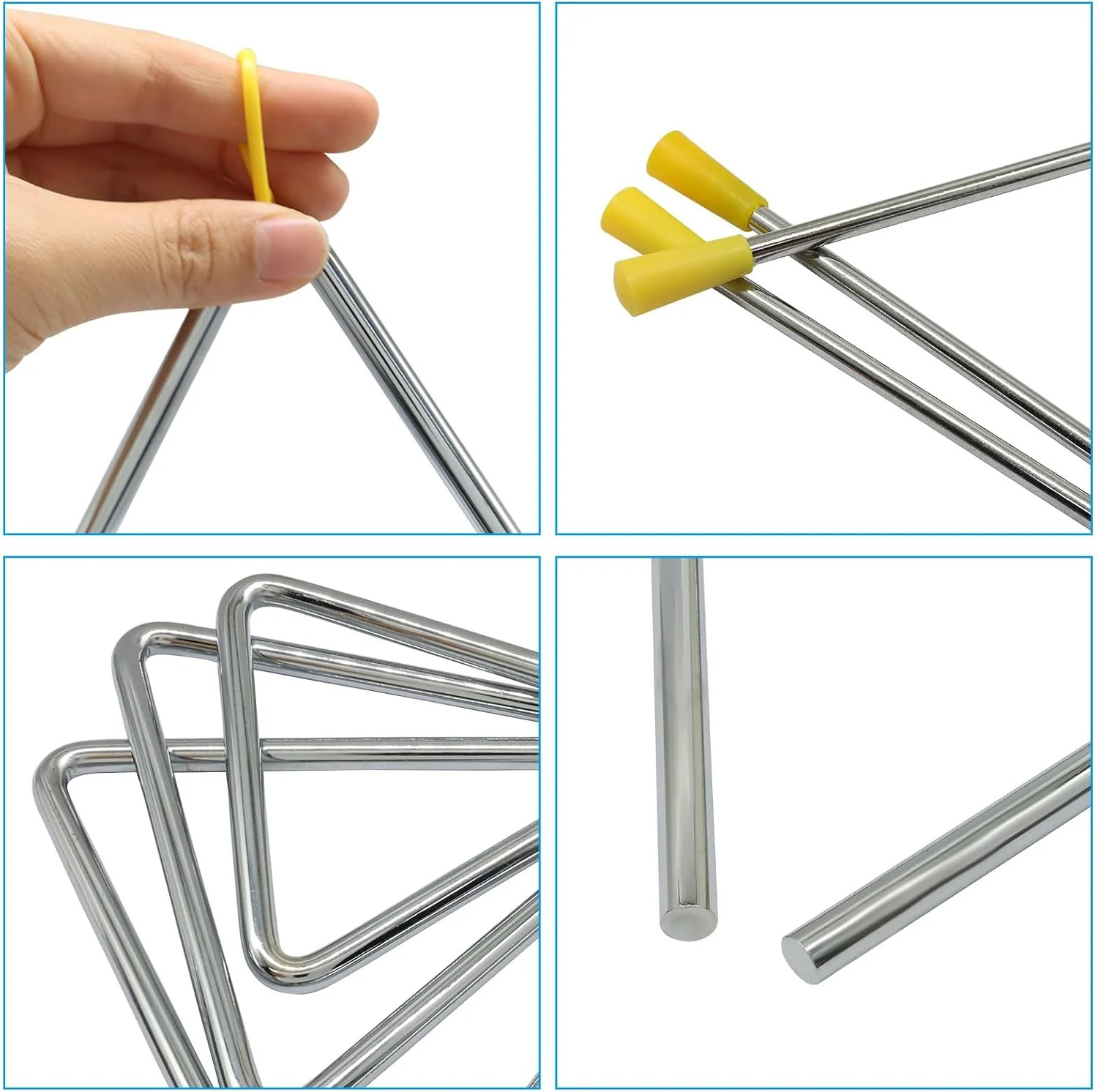 Superior Sound Quality Musical Steel Triangle Percussion Instrument With Striker