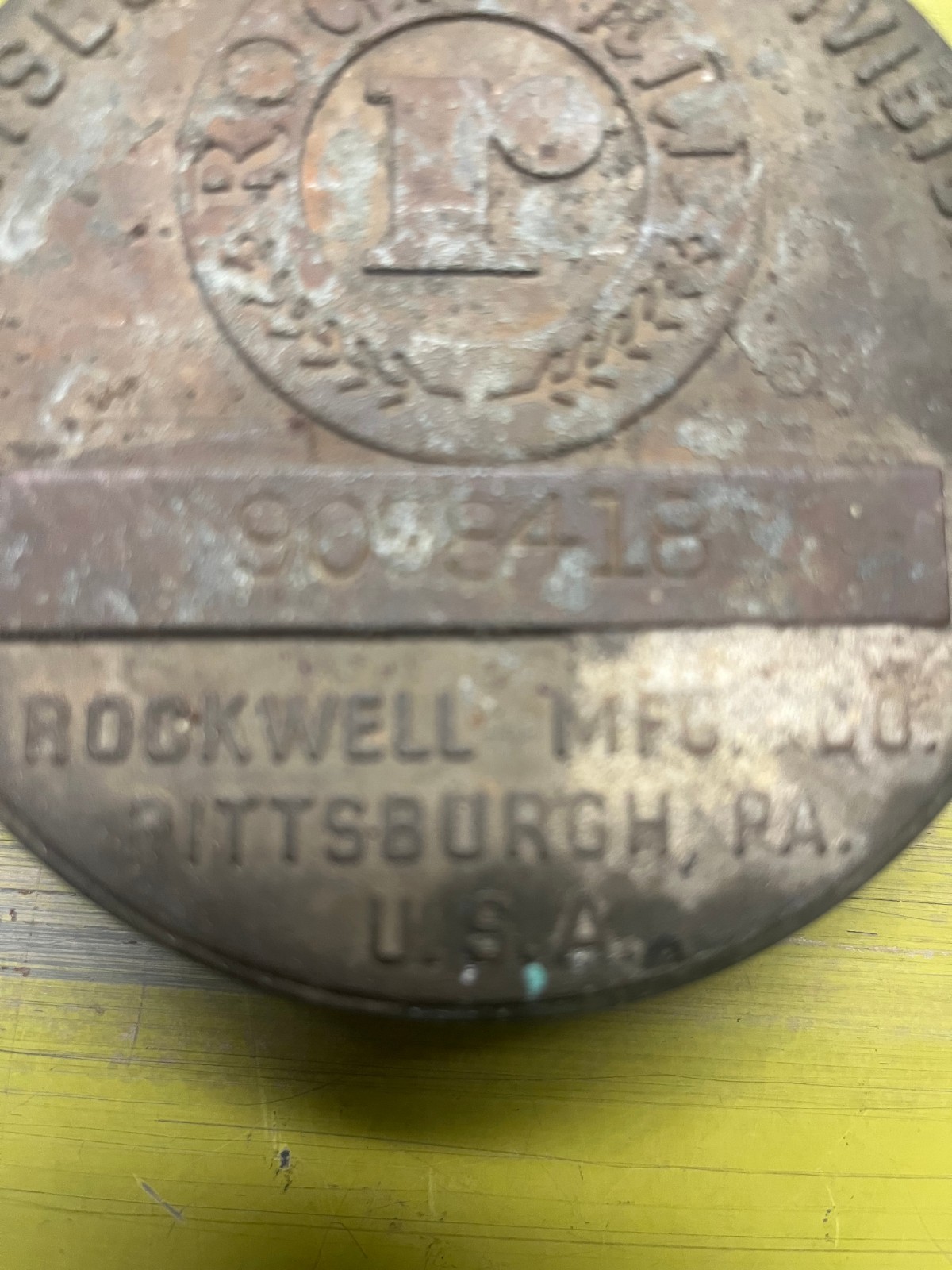 Vintage Rockwell Pittsburgh Meter Division Brass Water Meter Cover Steampunk
