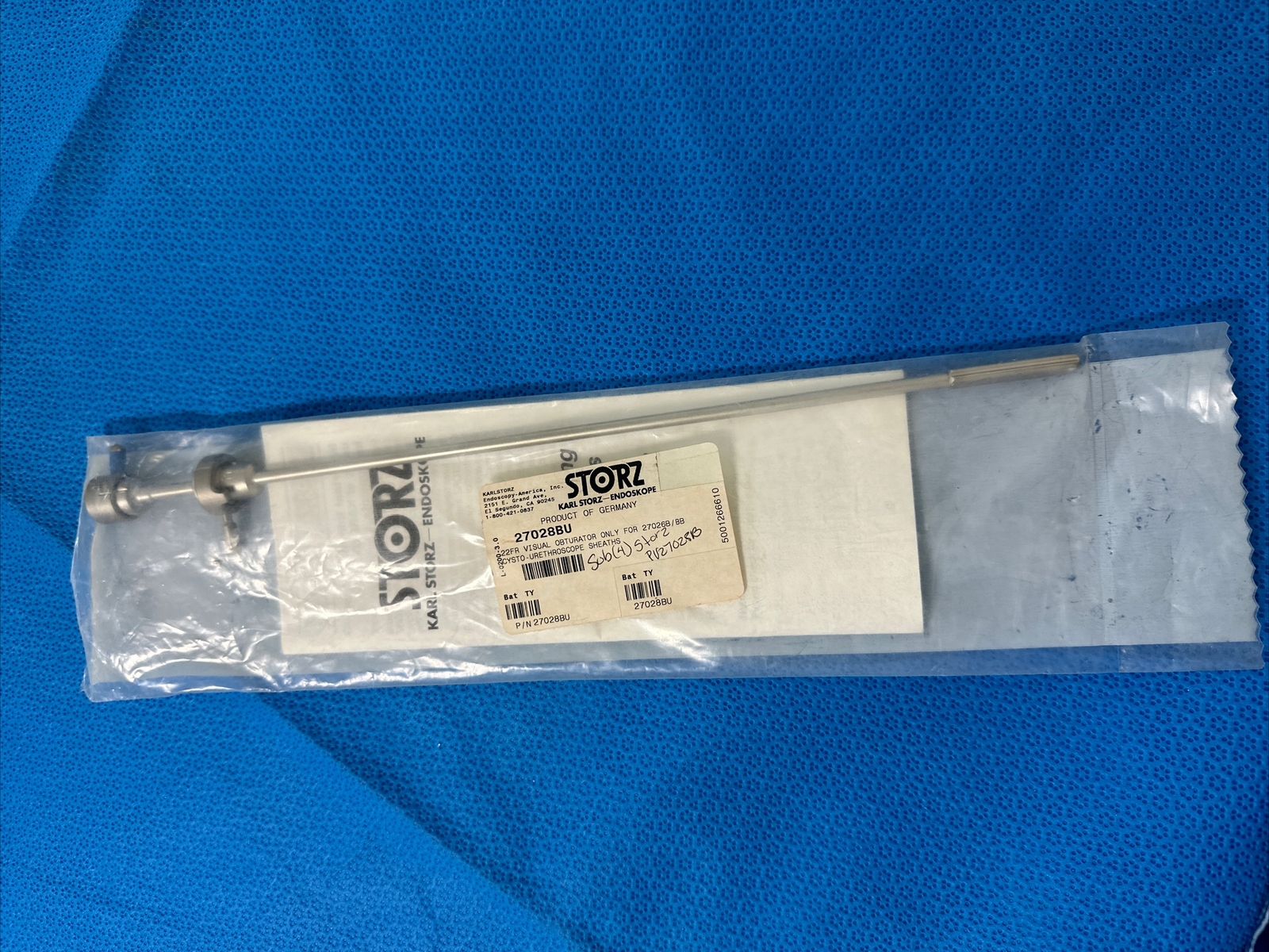 Karl Storz 27028BU 22Fr Visual Obturator Only For 27026B/BB Cysto-Urethroscope