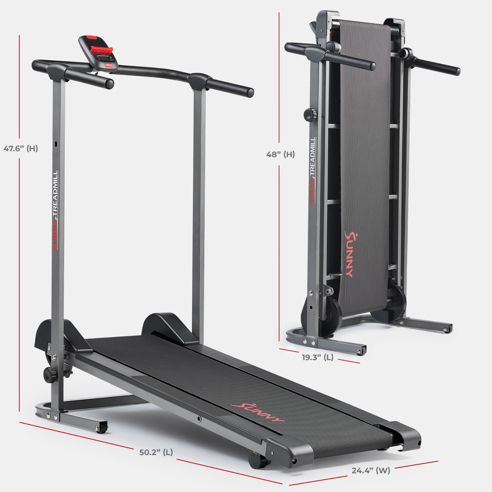 Smart Manual Walking Treadmill Portable Compact Foldable Bluetooth Non-Slip Run