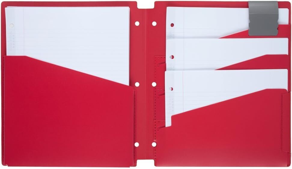 Five Star 4 Pocket Folder, Plastic, High Capacity, Color Selected for You